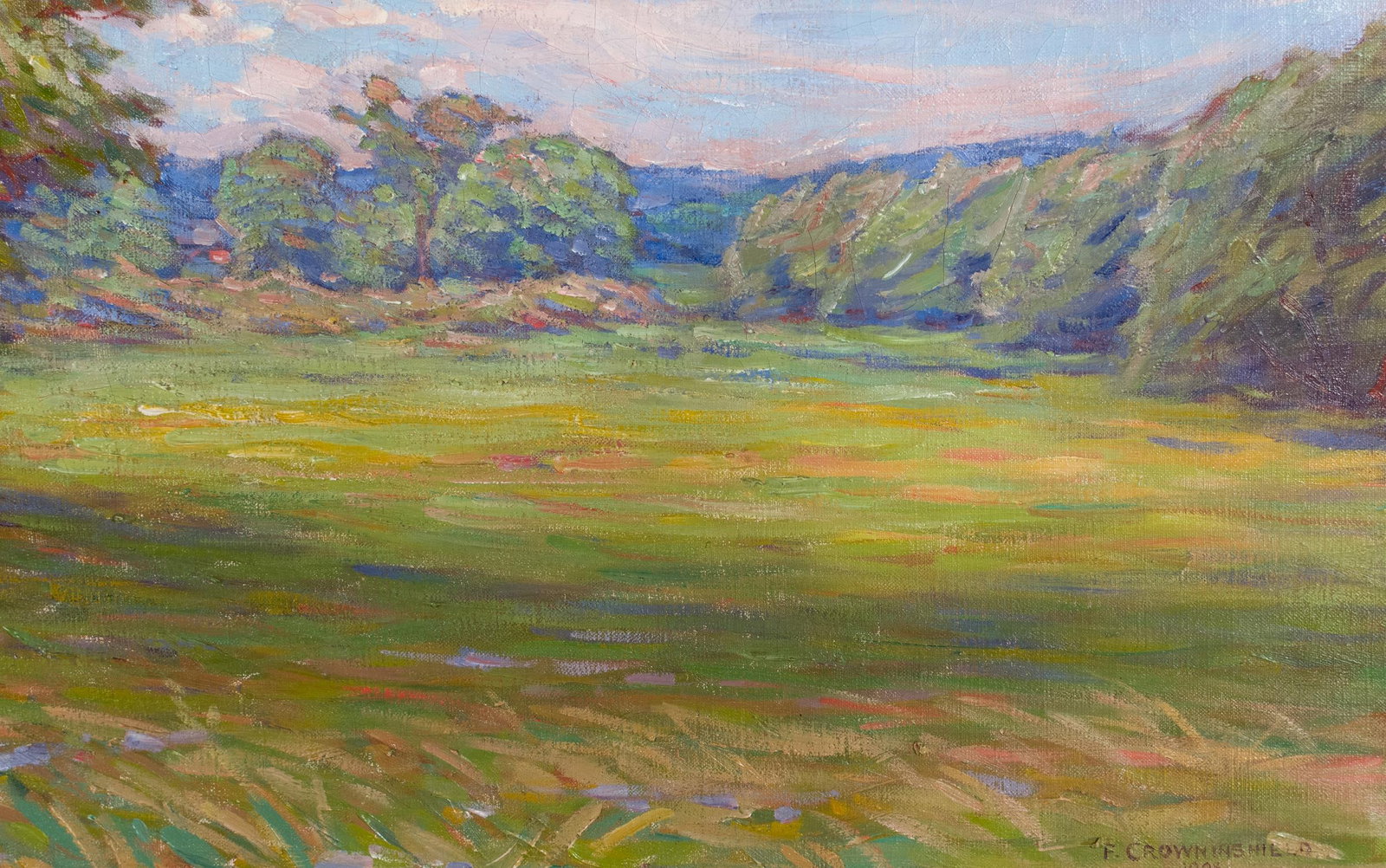 FREDERICK CROWNINSHIELD, O/C SUMMER LANDSCAPE. - 6