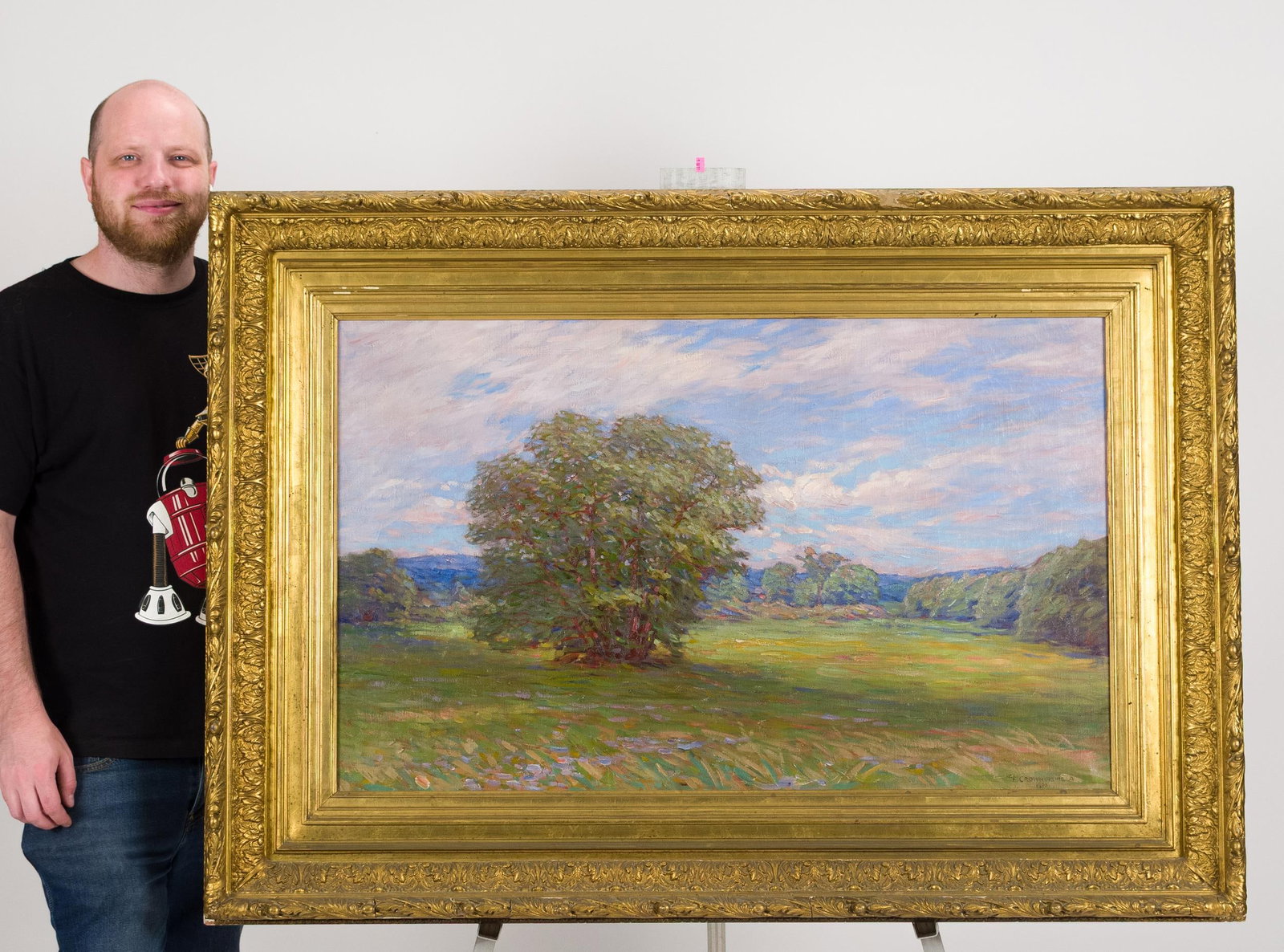 FREDERICK CROWNINSHIELD, O/C SUMMER LANDSCAPE. - 9