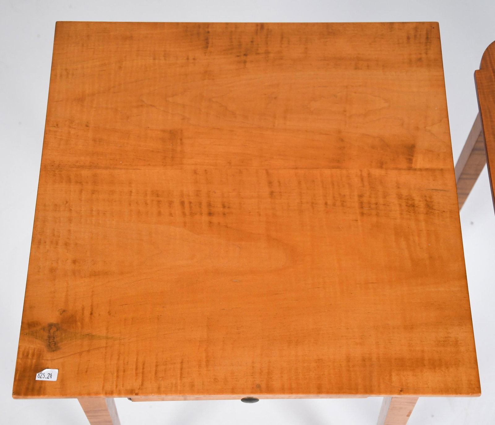 TWO TIGER MAPLE ONE DRAWER STANDS. - 5
