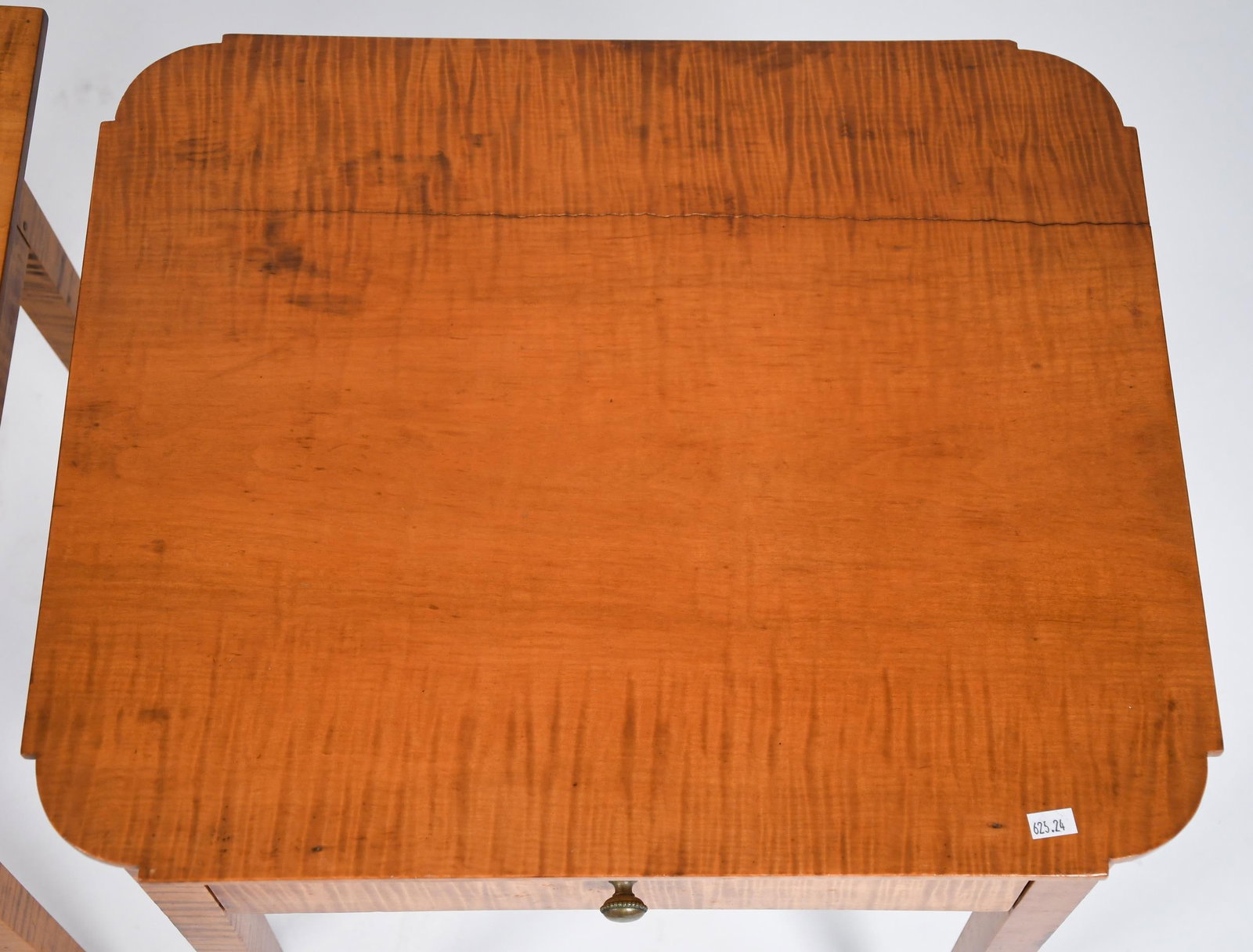 TWO TIGER MAPLE ONE DRAWER STANDS. - 6