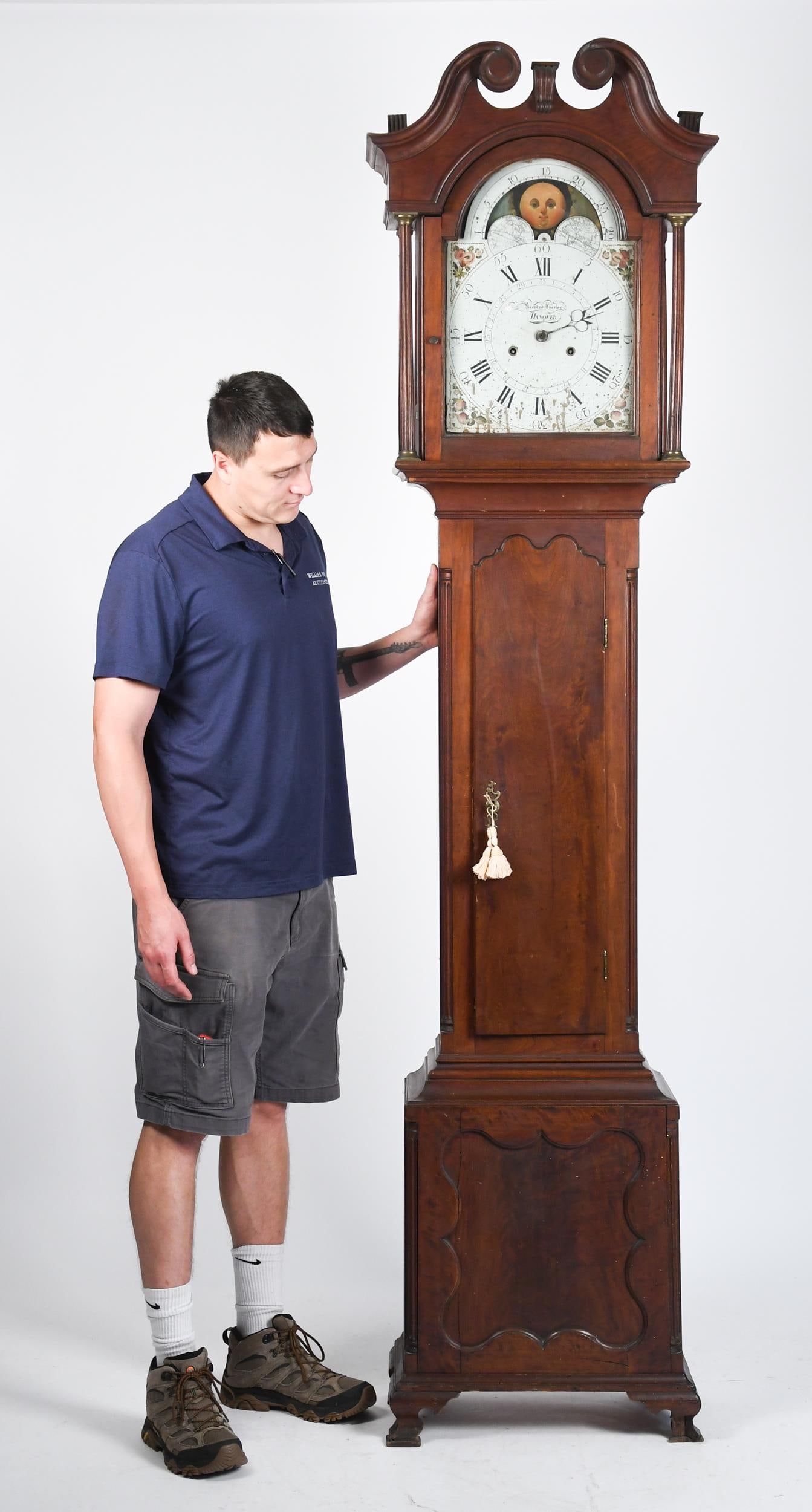 18TH C. PA CHIPPENDALE TALL CASE CLOCK. - 11