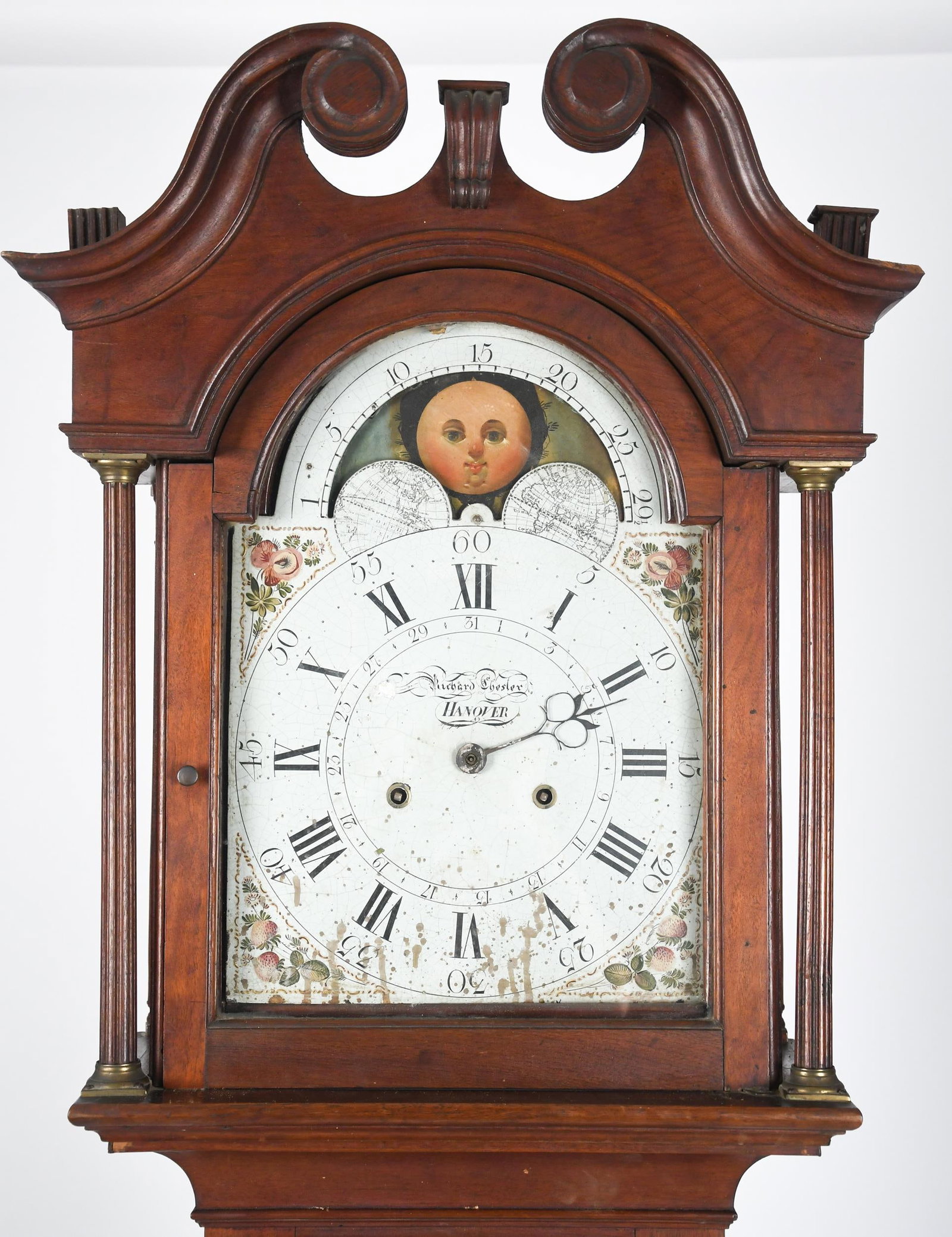 18TH C. PA CHIPPENDALE TALL CASE CLOCK. - 2