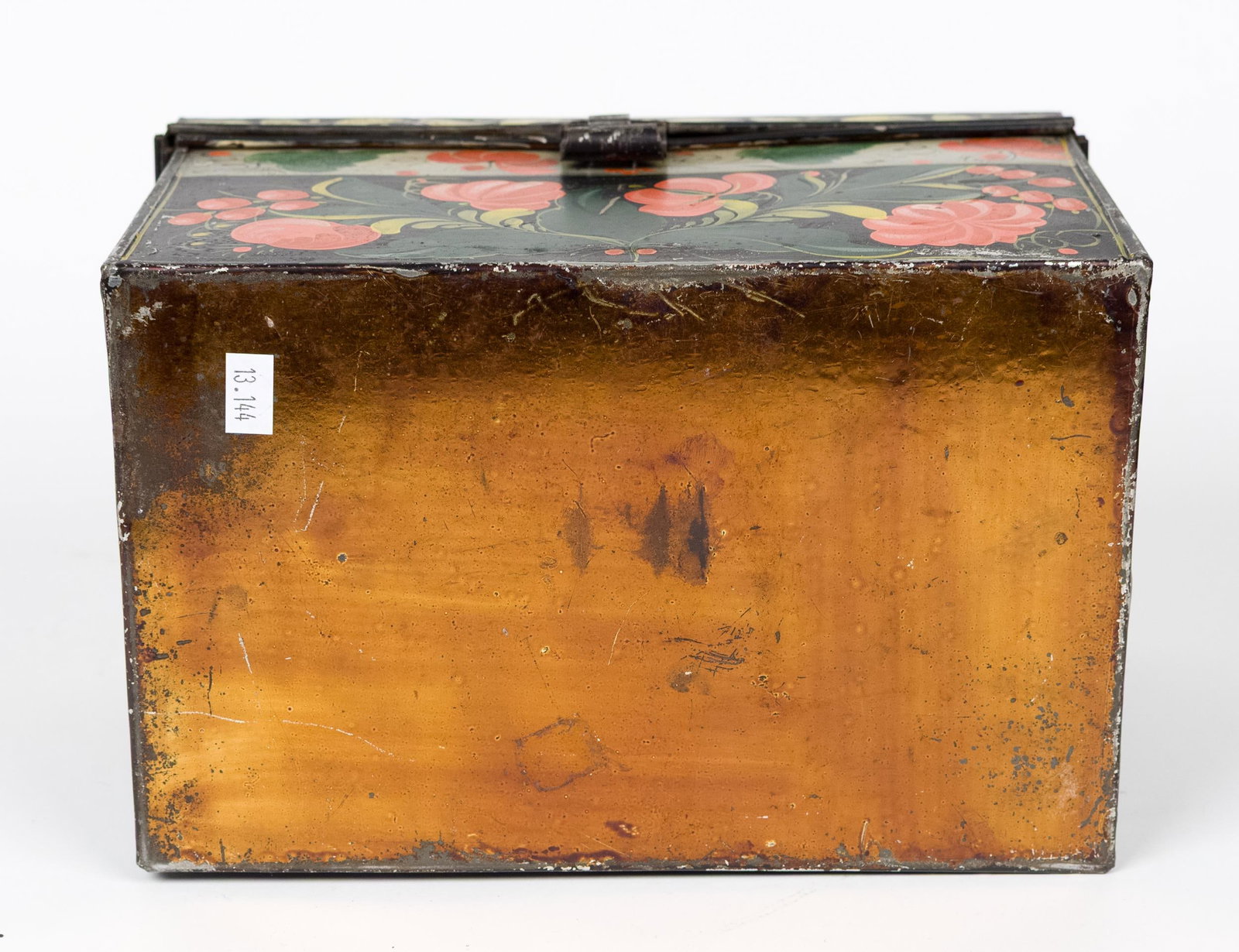 19TH C. PAINTED TIN DOME TOP DOCUMENT BOX. - 9