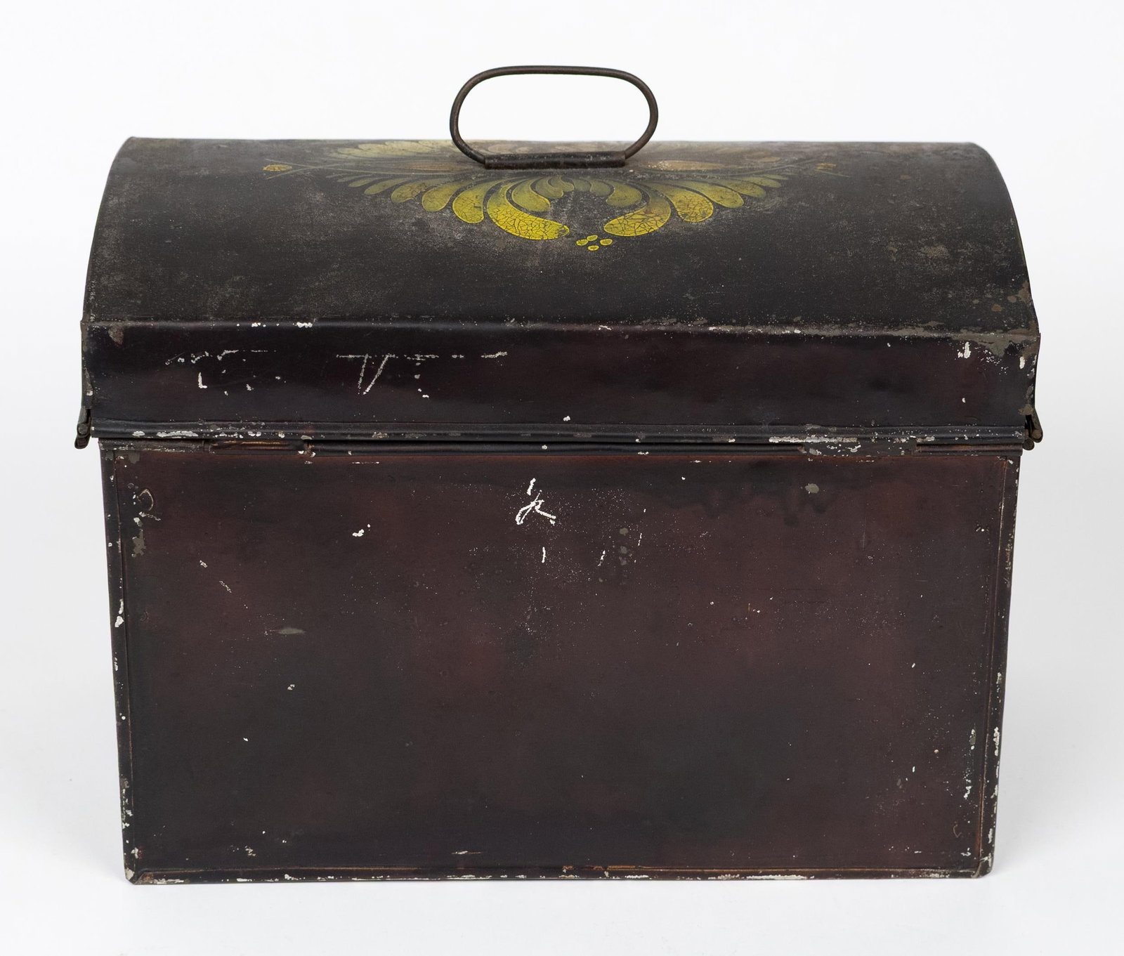 19TH C. PAINTED TIN DOME TOP DOCUMENT BOX. - 7