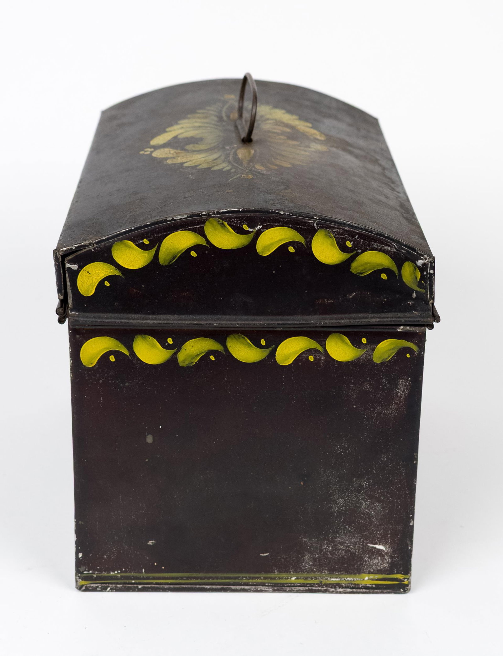 19TH C. PAINTED TIN DOME TOP DOCUMENT BOX. - 8