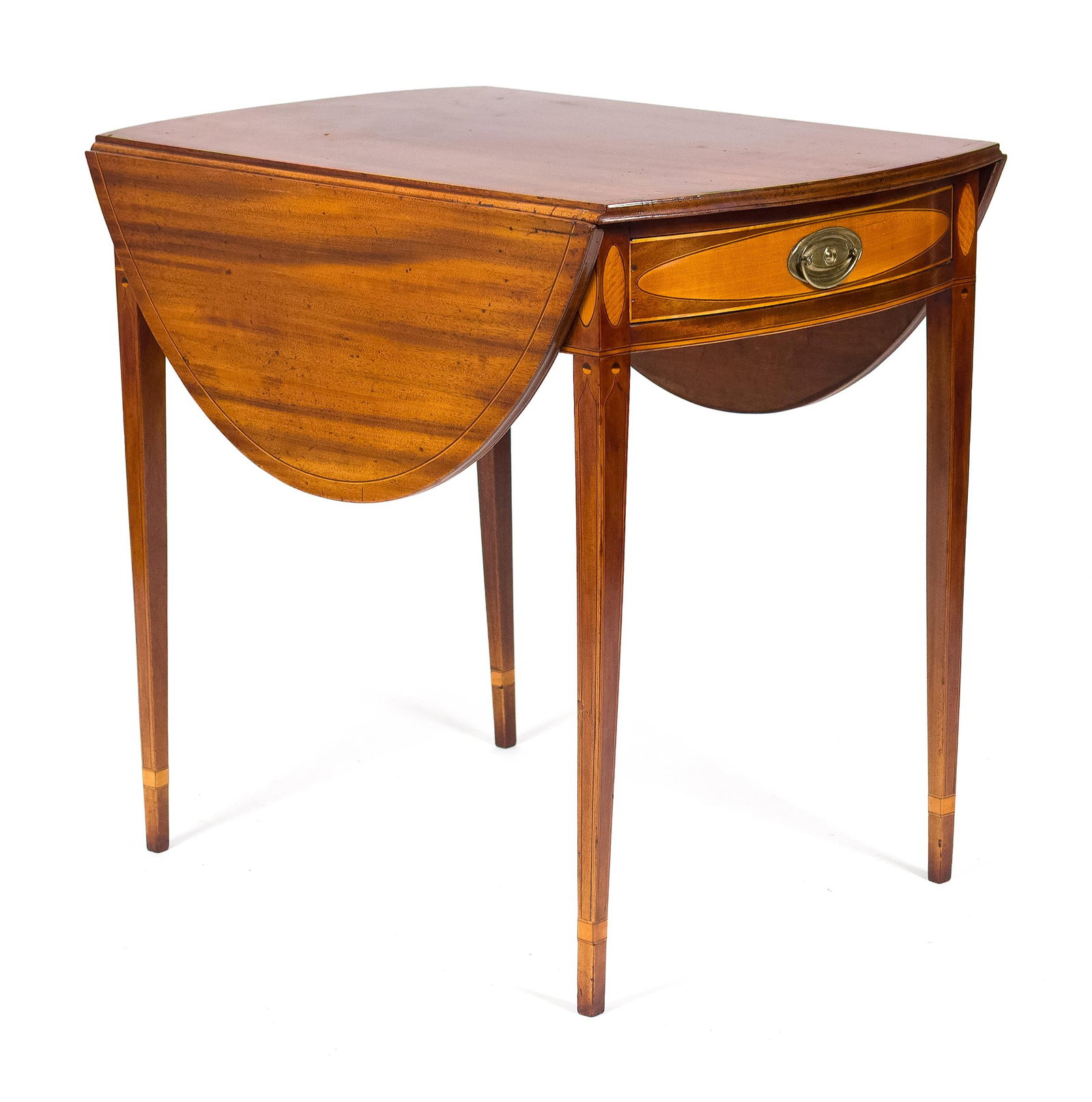 FINE FEDERAL INLAID PEMBROKE TABLE. (1 of 3)
