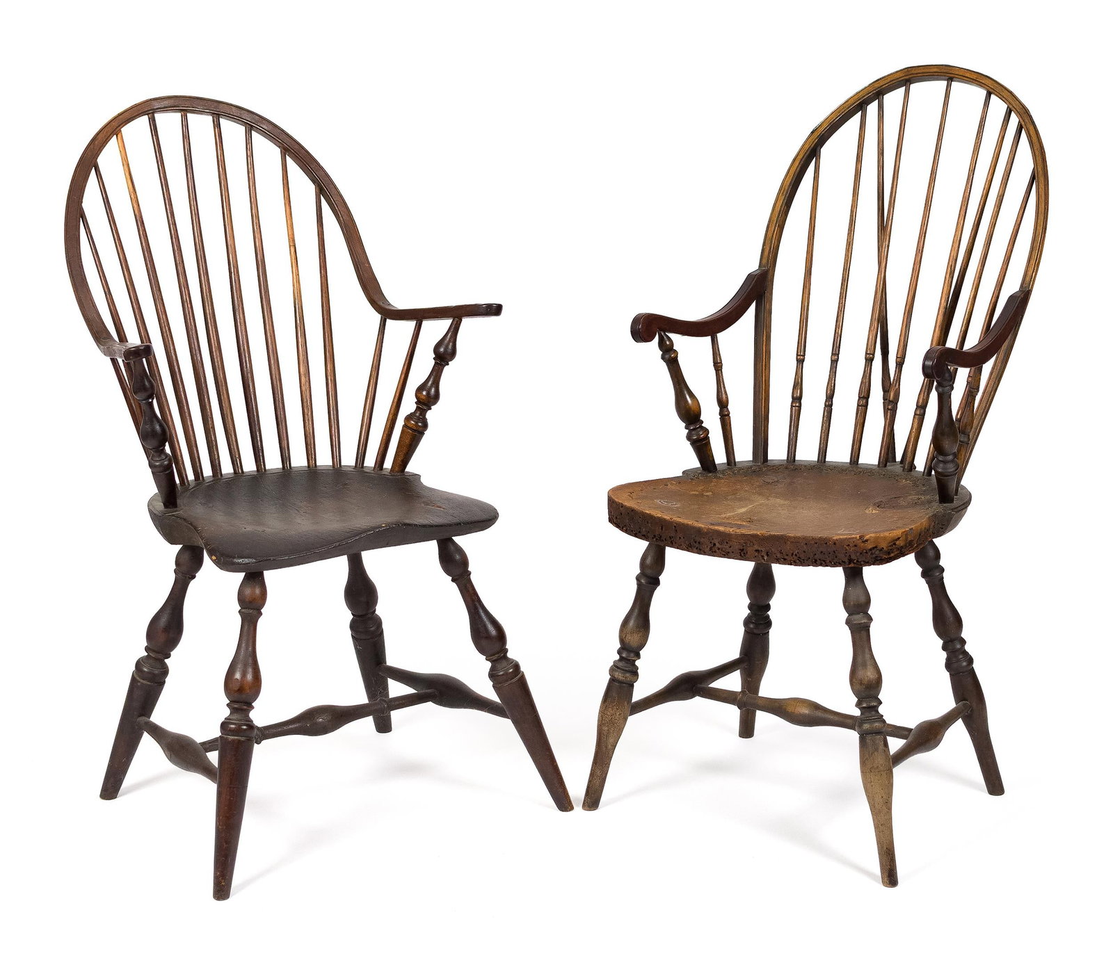 TWO 18TH C. NE WINDSOR ARMCHAIRS. - 2