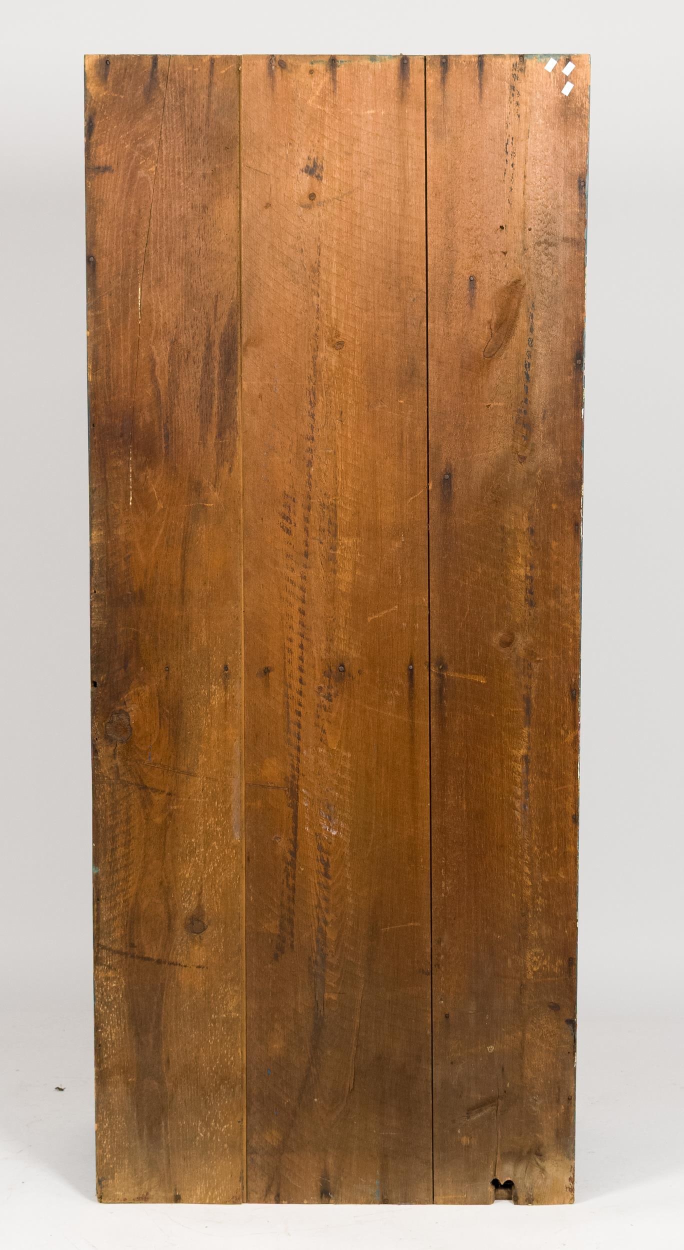 18TH C. BLUE PAINTED STEP-BACK CUPBOARD. - 9