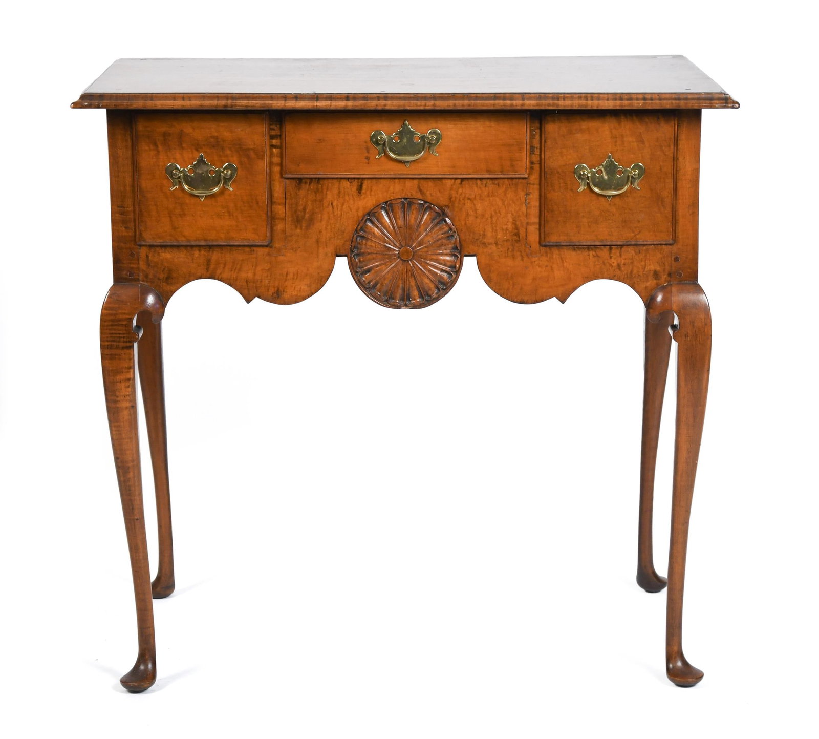 19TH C. CURLY MAPLE QUEEN ANNE DRESSING TABLE. (1 of 11)