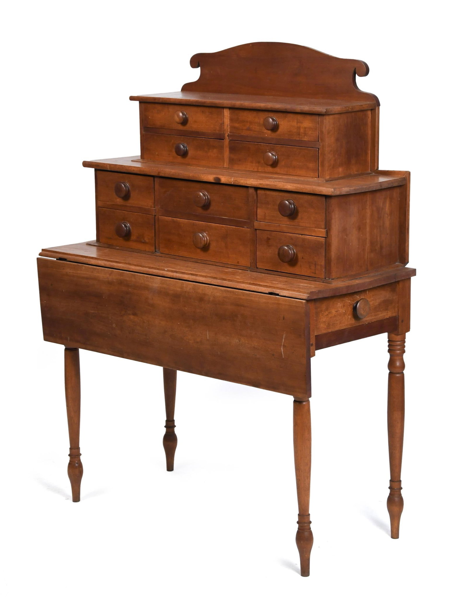 19TH C. DECK TOP SEWING TABLE. (1 of 9)