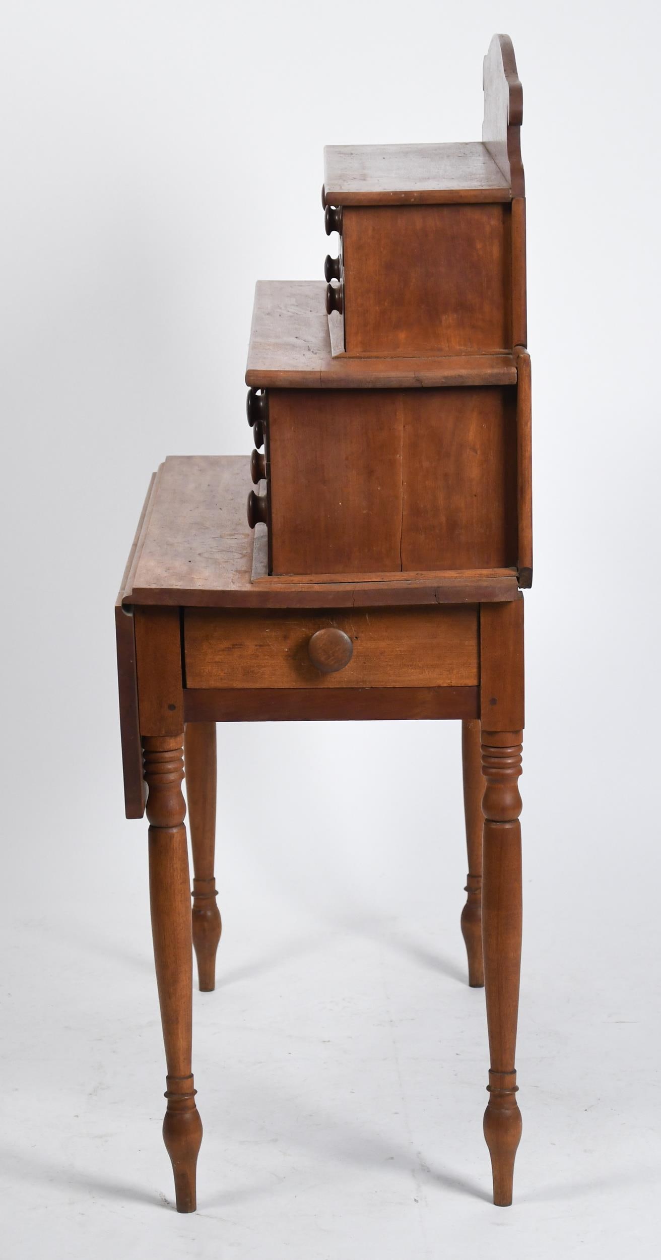 19TH C. DECK TOP SEWING TABLE. - 2