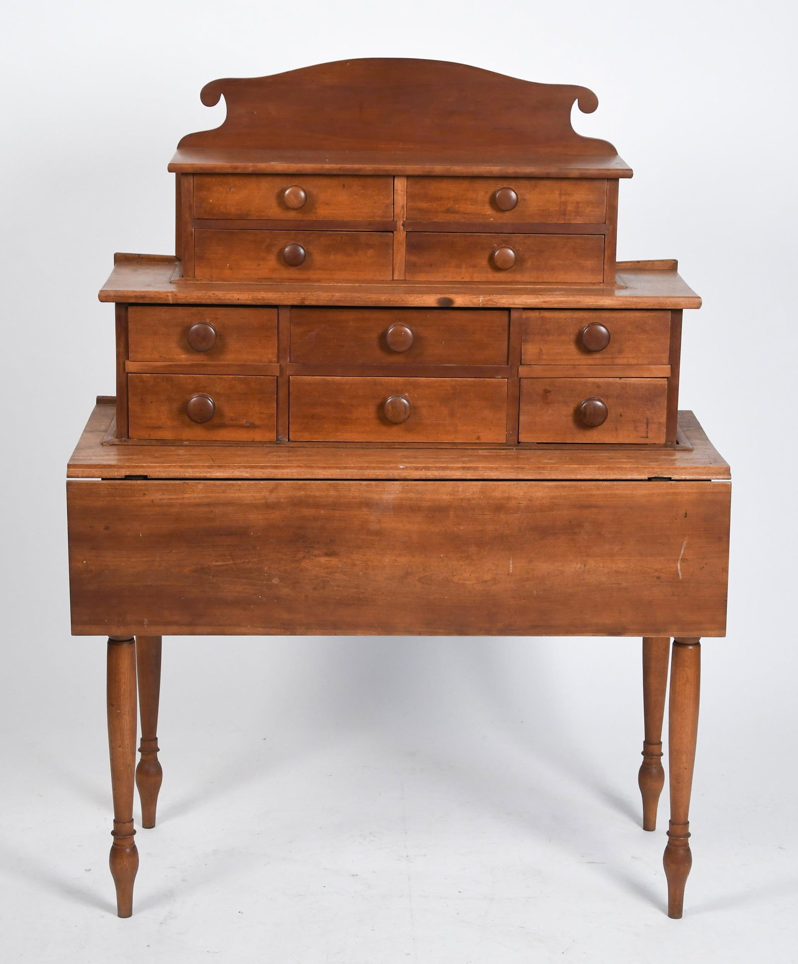 19TH C. DECK TOP SEWING TABLE. - 4