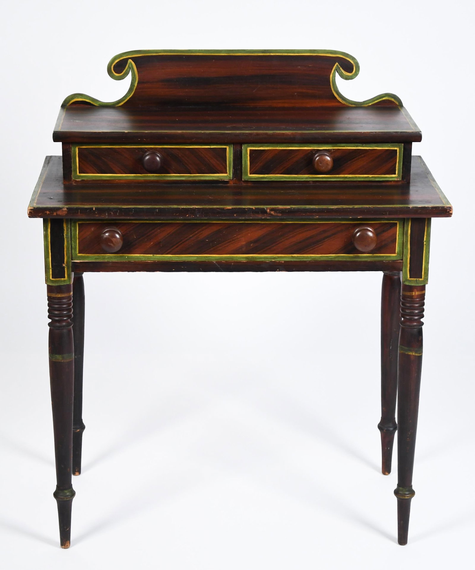 19TH C. PAINT DECORATED MAINE DRESSING TABLE. - 2