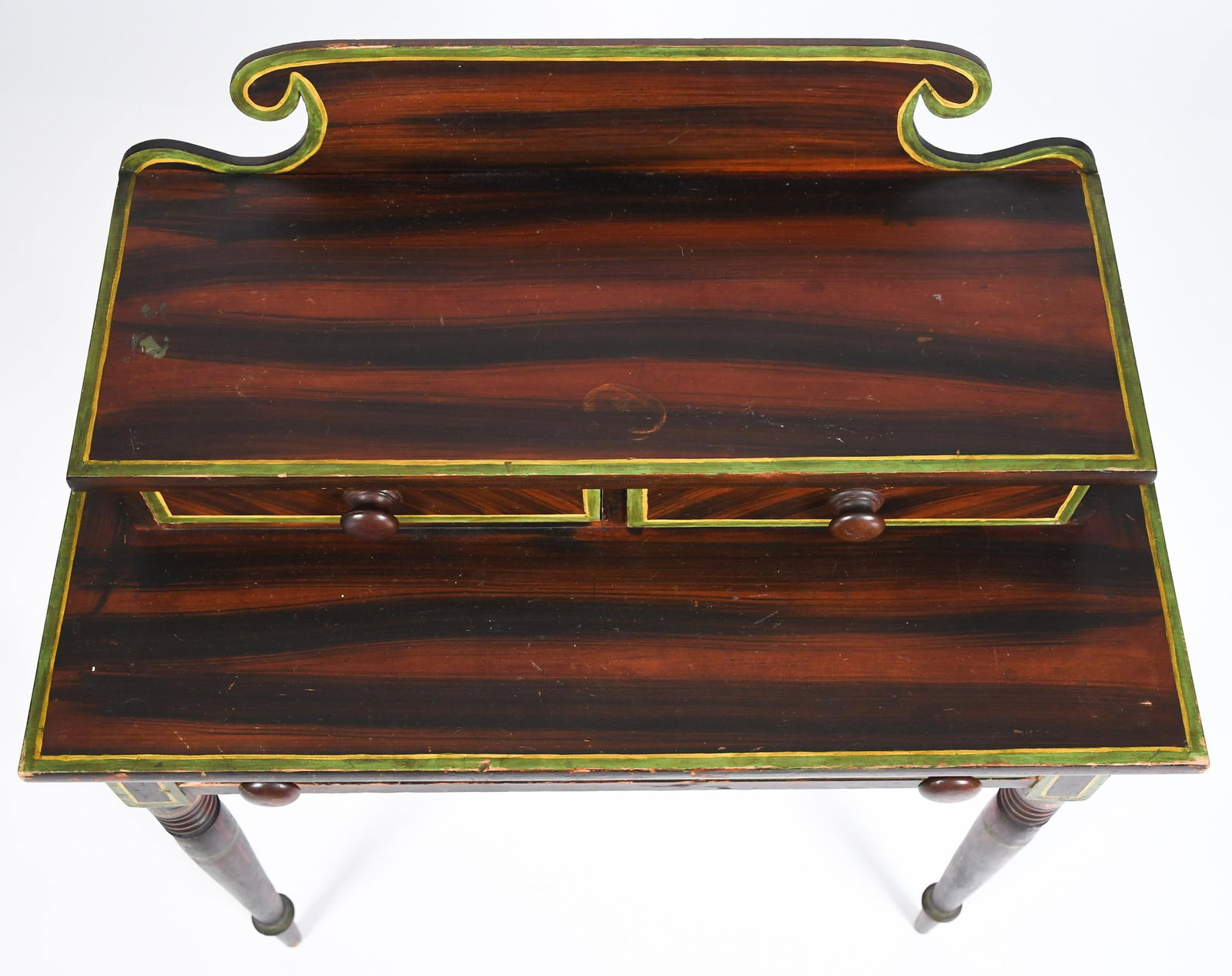 19TH C. PAINT DECORATED MAINE DRESSING TABLE. - 3