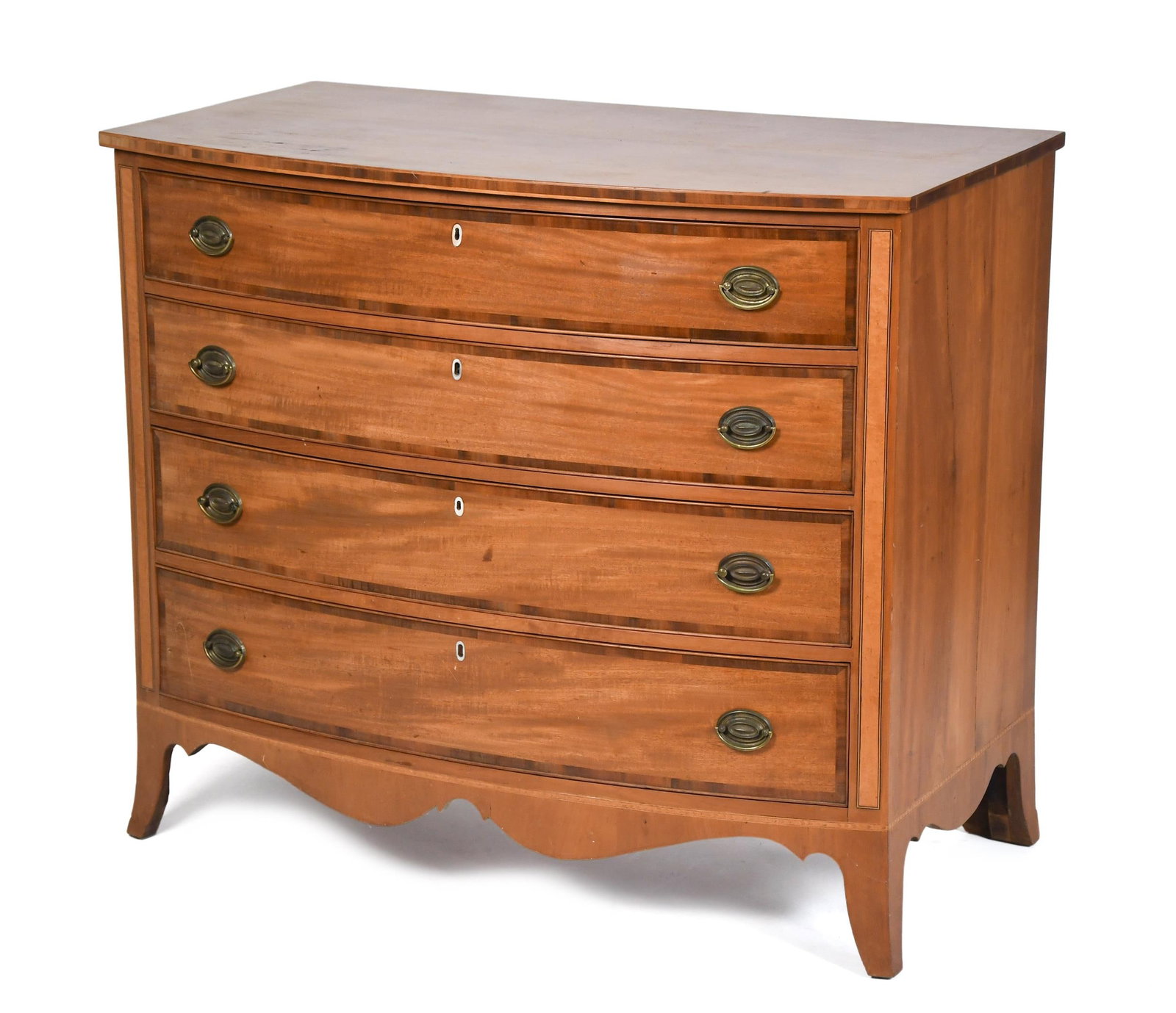 FEDERAL NE INLAID BOW FRONT CHEST. (1 of 11)