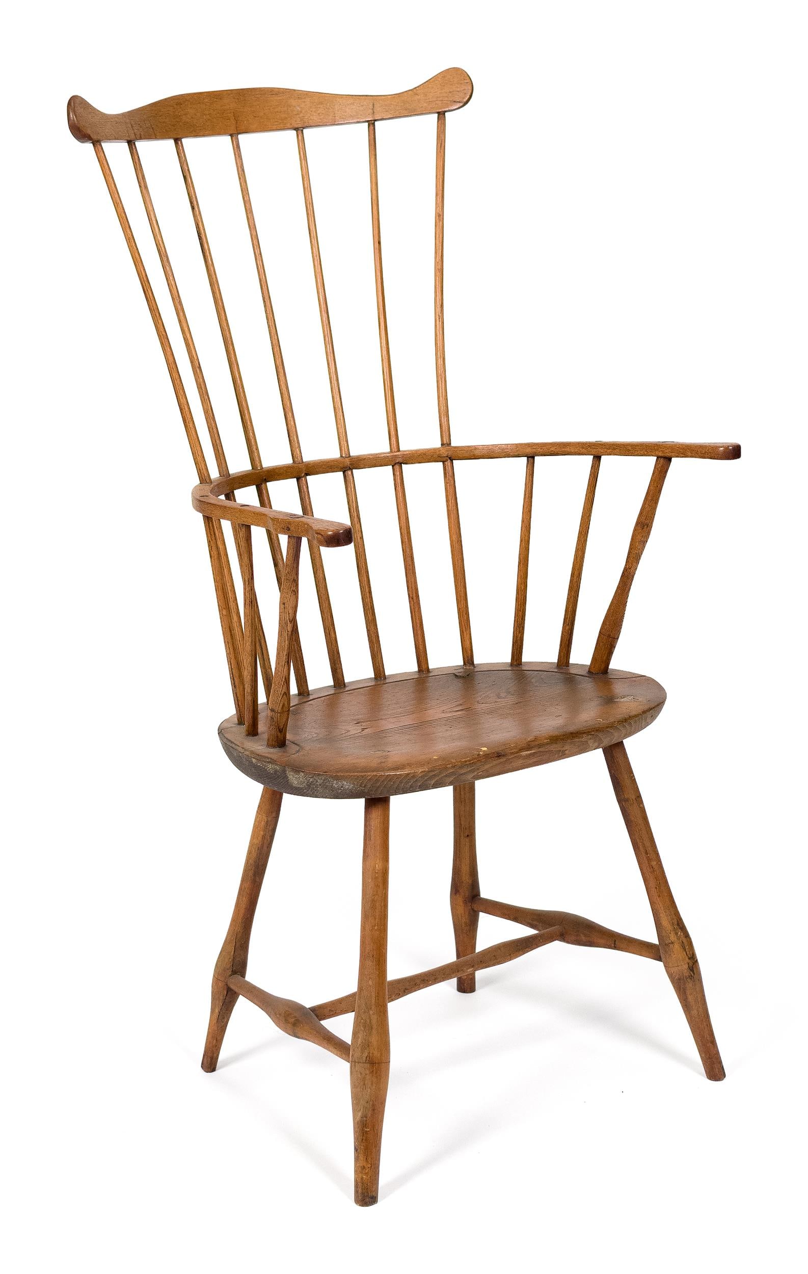 19TH C. WINDSOR COMB BACK ARMCHAIR. (1 of 2)