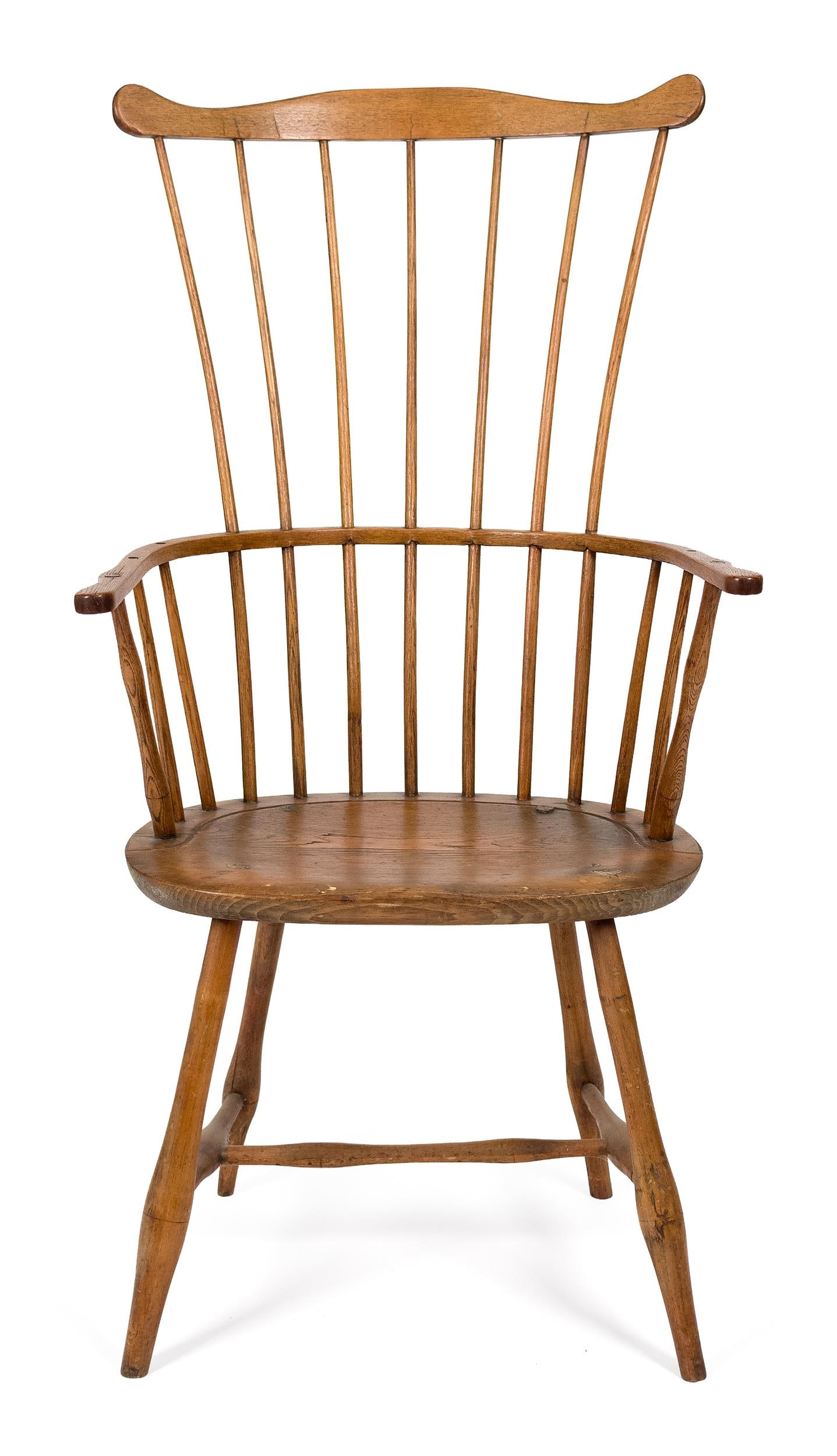 19TH C. WINDSOR COMB BACK ARMCHAIR. - 2