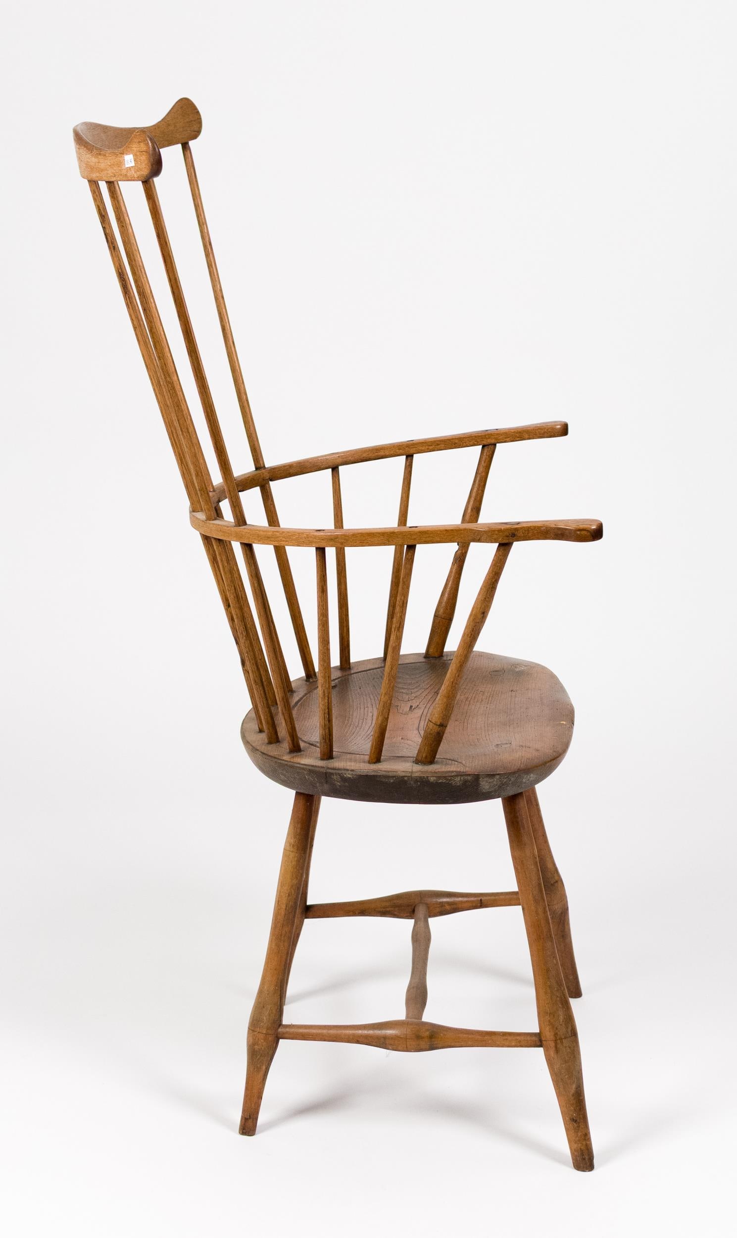 19TH C. WINDSOR COMB BACK ARMCHAIR. - 8