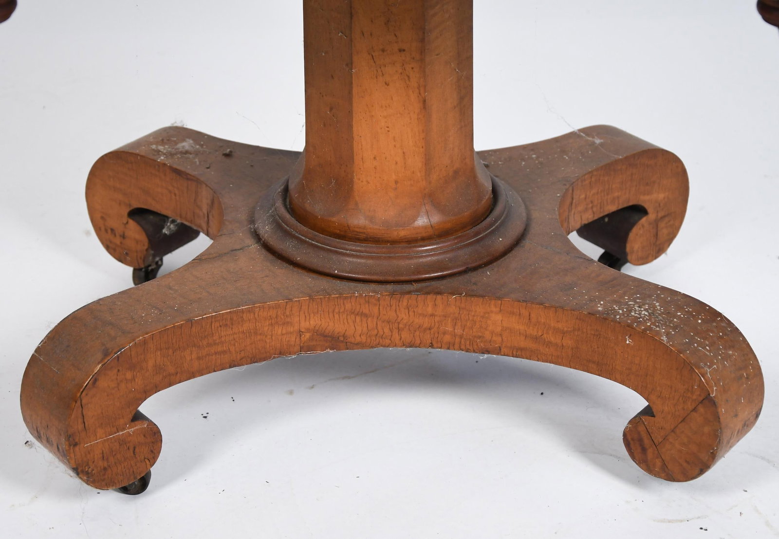 19TH C. AMERICAN TIGER MAPLE WORK STAND. - 4
