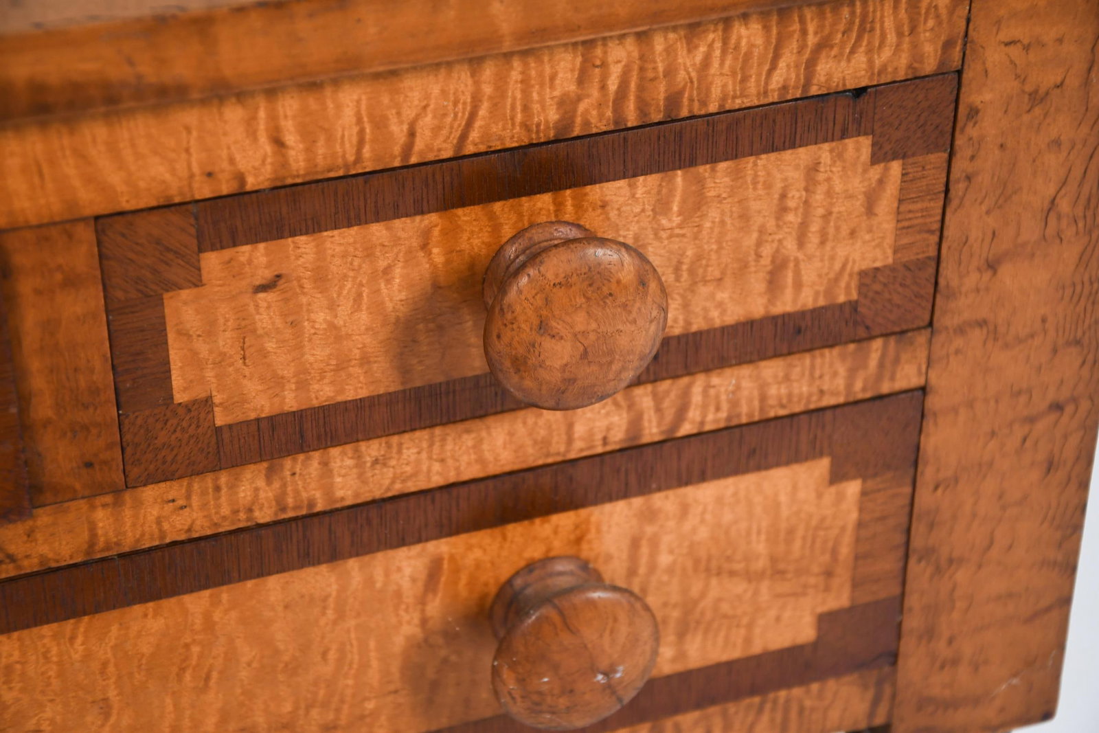 19TH C. AMERICAN TIGER MAPLE WORK STAND. - 6