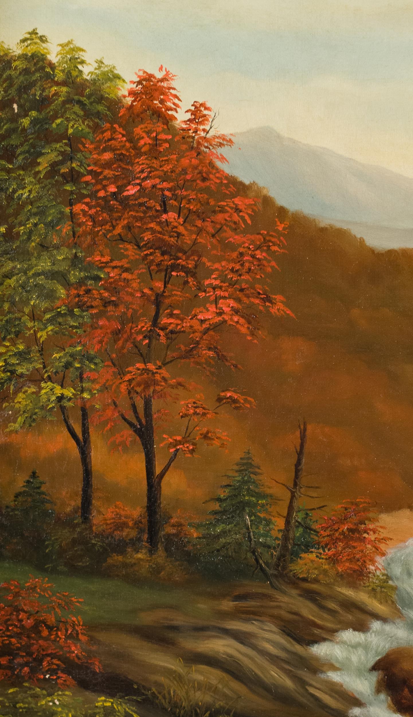 19TH C. AMERICAN SCHOOL PRIMITIVE LANDSCAPE. - 4