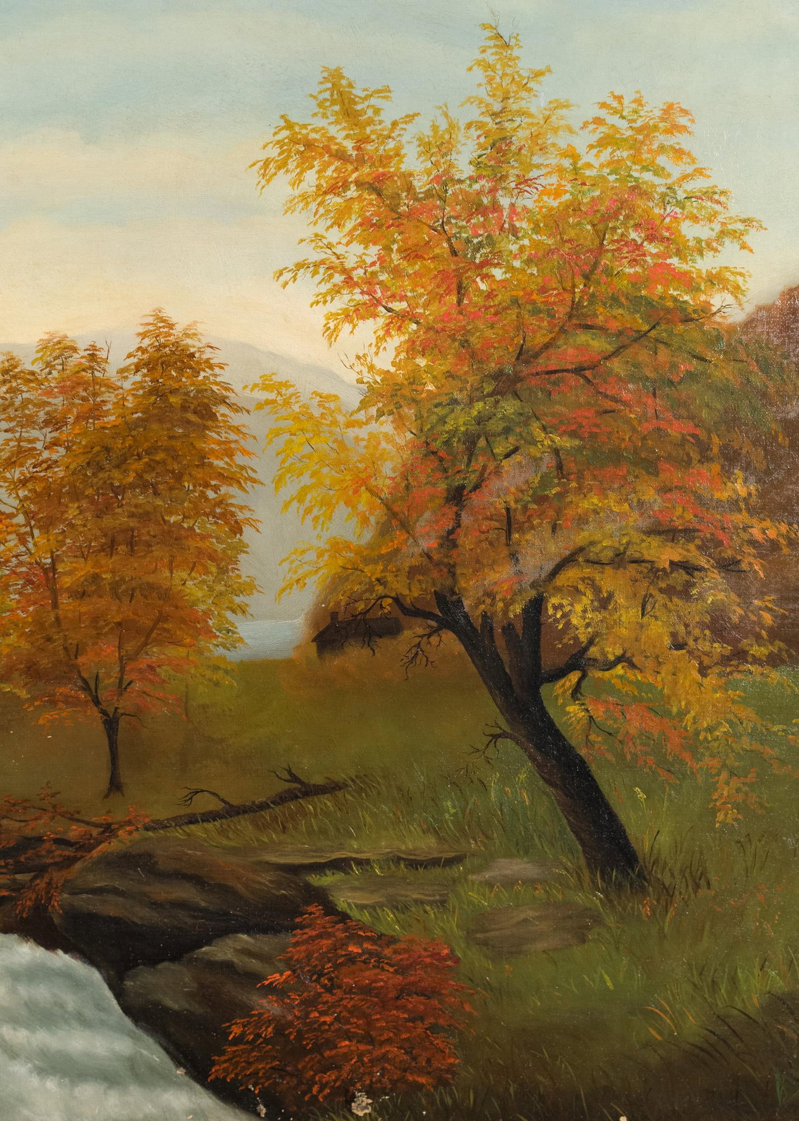19TH C. AMERICAN SCHOOL PRIMITIVE LANDSCAPE. - 5