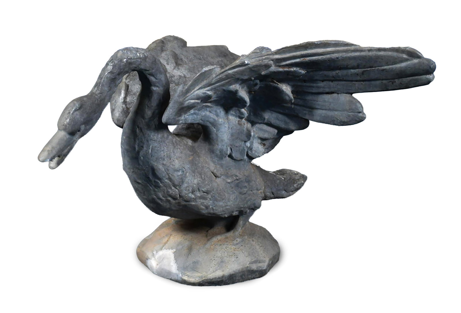ANTIQUE LEAD SWAN GARDEN FOUNTAIN. (1 of 9)