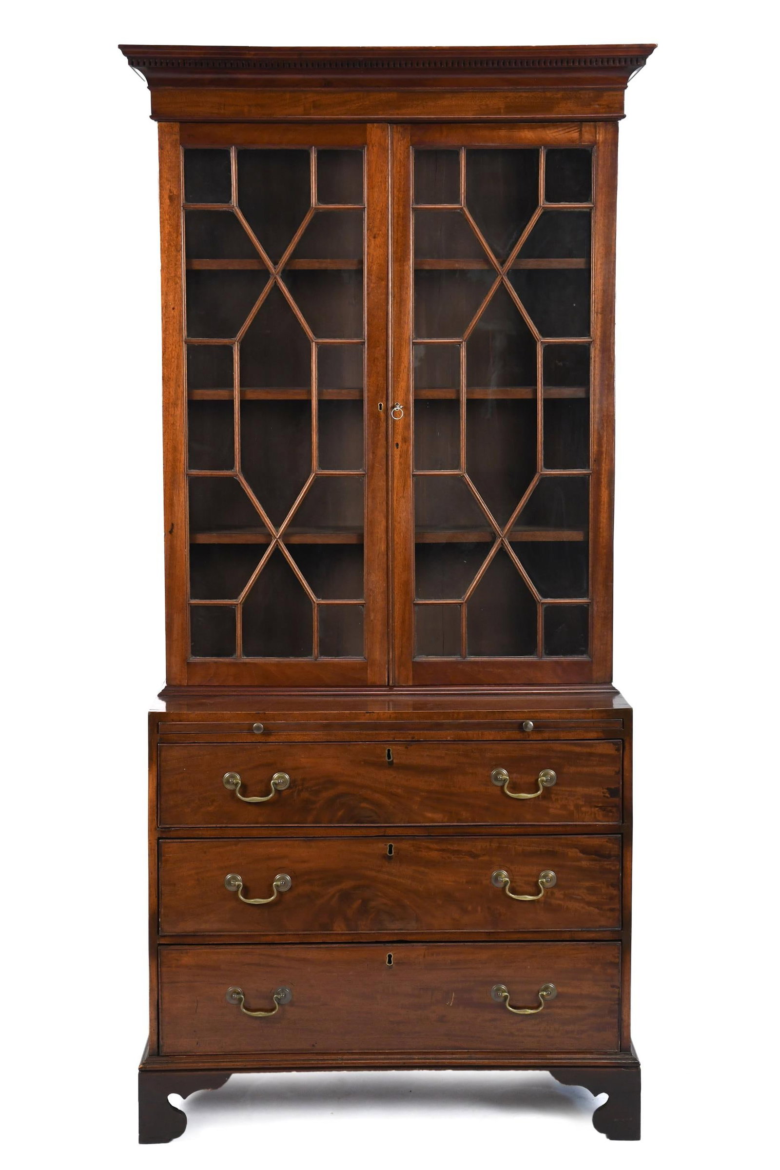 LATE 19TH C. ENGLISH MAHOGANY BOOKCASE. (1 of 12)