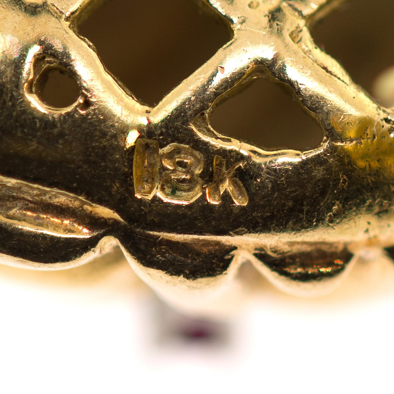VINTAGE 18K GOLD RUBY TORTOISE PIN. - 5