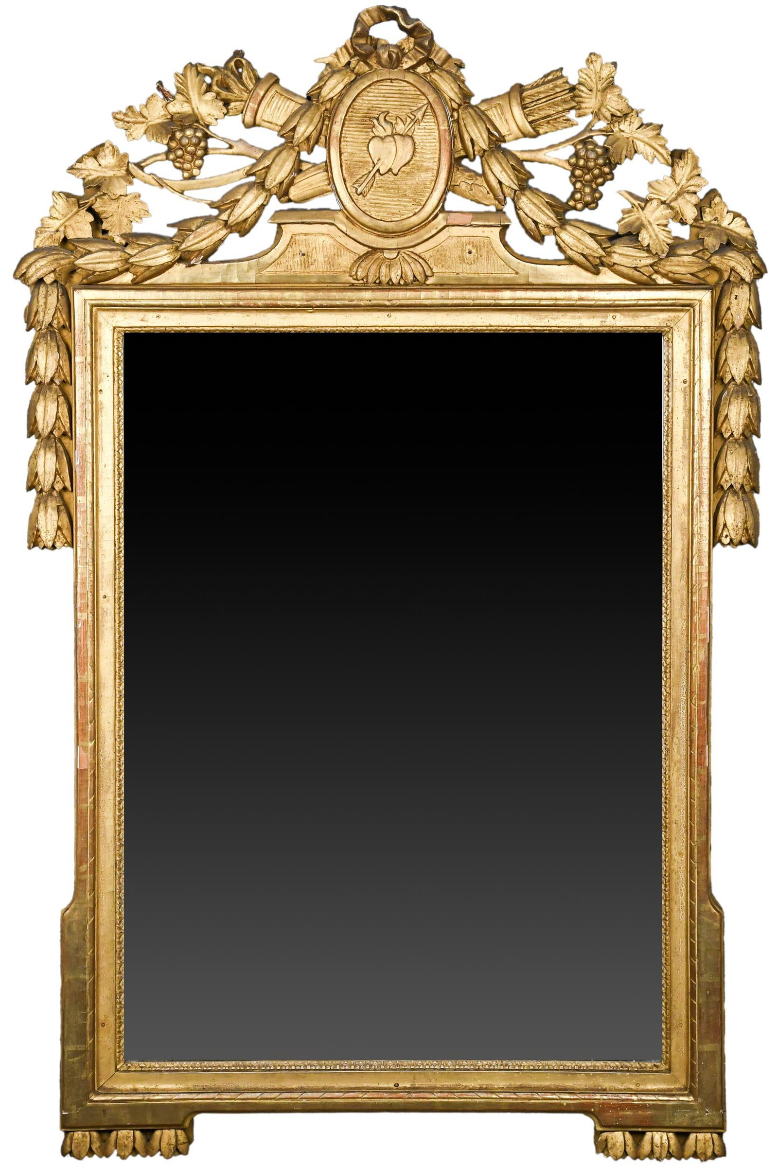 18TH C. CARVED GILT MIRROR FRENCH MIRROR. (1 of 5)