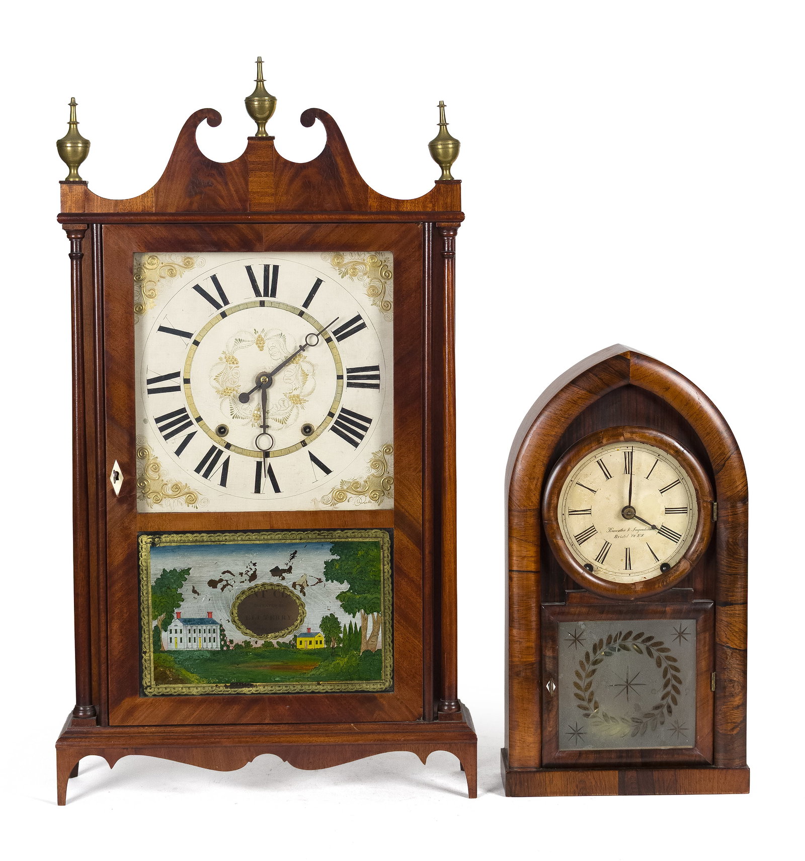 TWO 19TH C. AMERICAN SHELF CLOCKS. (1 of 1)