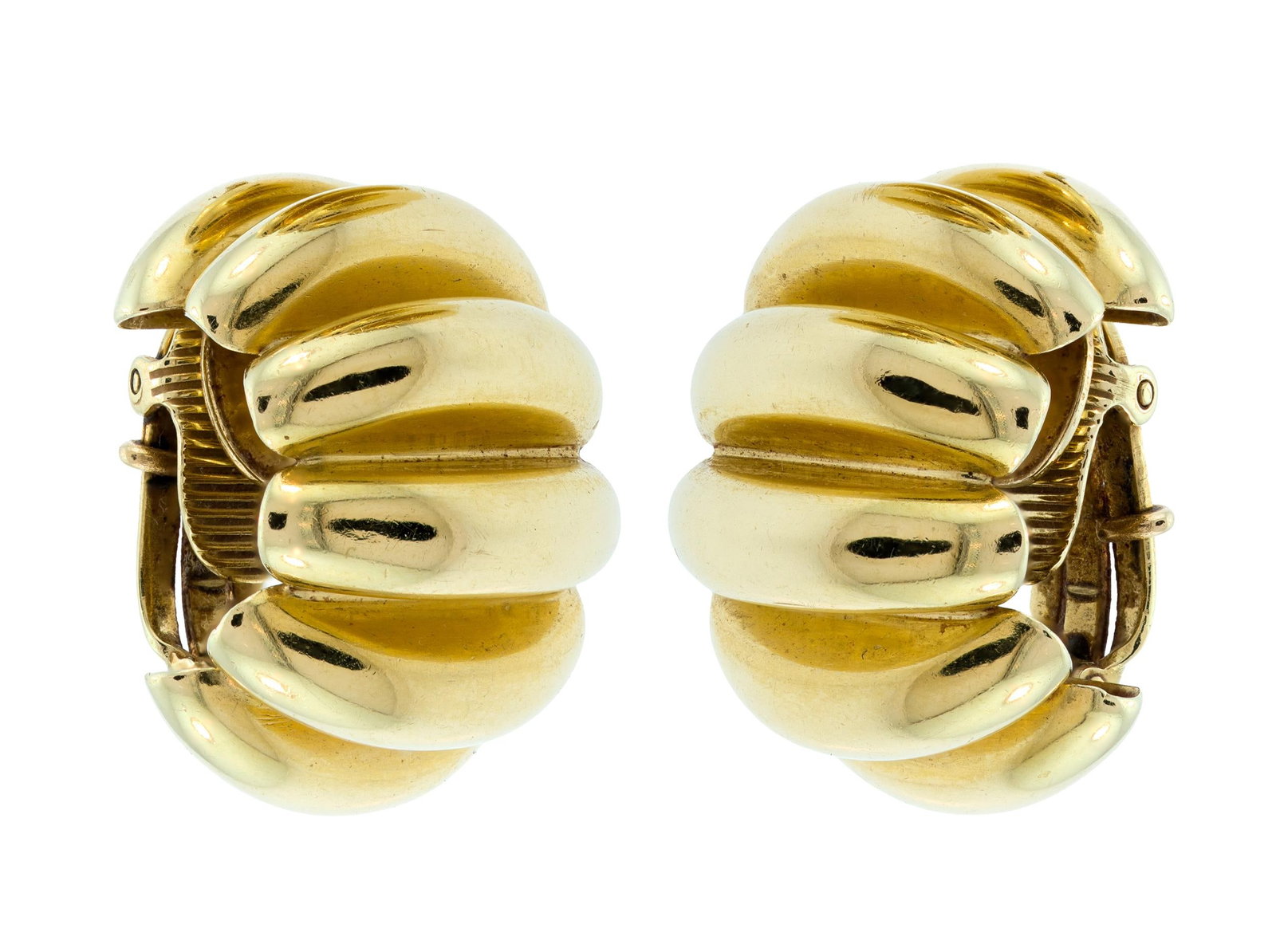 VINTAGE 14K GOLD TIFFANY & CO. CLIP-ON EARRINGS. (1 of 9)