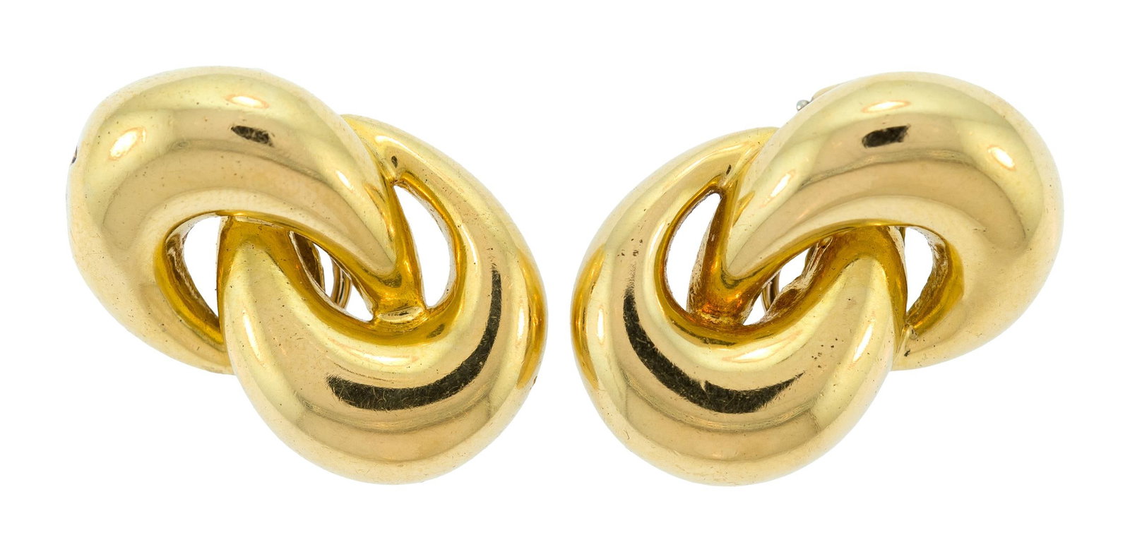 18K GOLD TIFFANY & CO. DOUBLE CRESCENT CLIP EARS. (1 of 8)