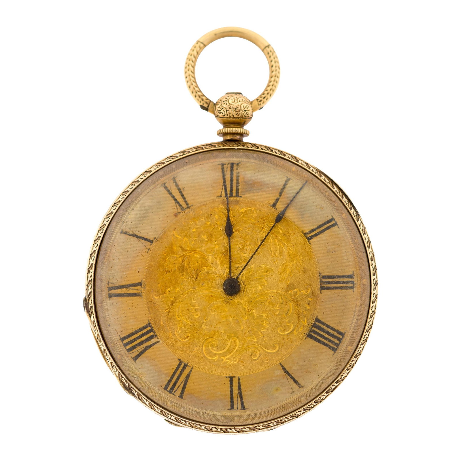 ANTIQUE 18K GOLD OPEN FACE KEY-WIND POCKET WATCH. (1 of 5)