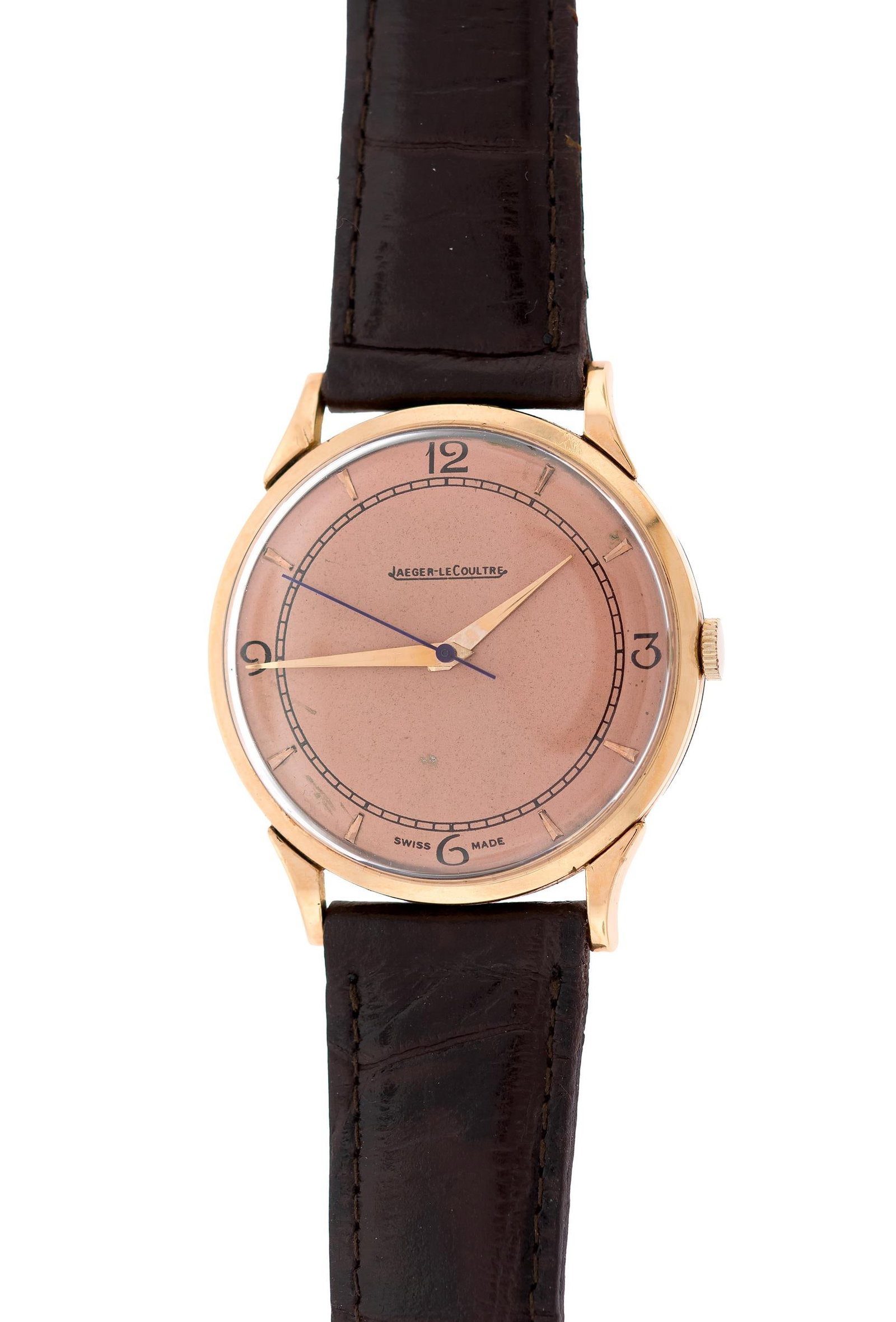 VINTAGE 18K GOLD ROSE DIAL JAEGER-LECOULTRE. (1 of 10)
