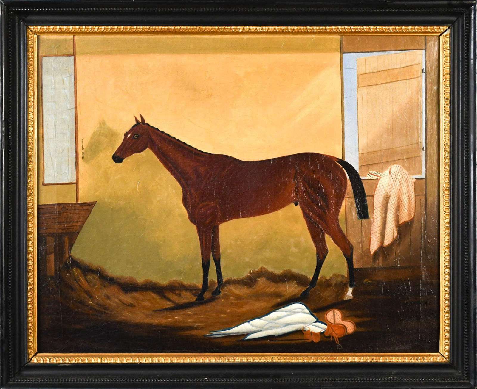 19TH C. ENGLISH SCHOOL OIL OF A HORSE. (1 of 7)