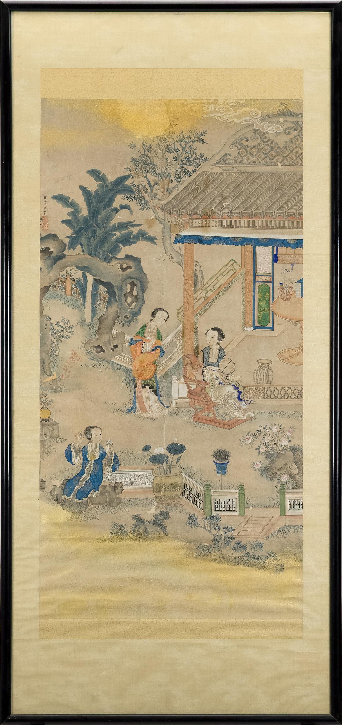 ANTIQUE CHINESE SCROLL PAINTING. (1 of 8)