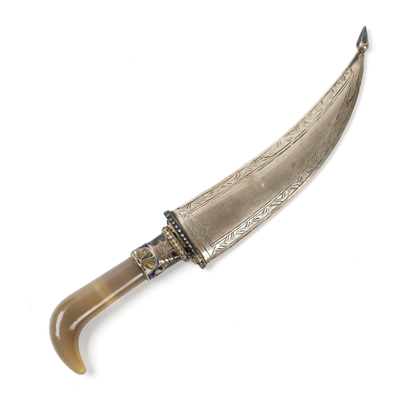 MUGHAL DAGGER WITH STONE HANDLE. - 2