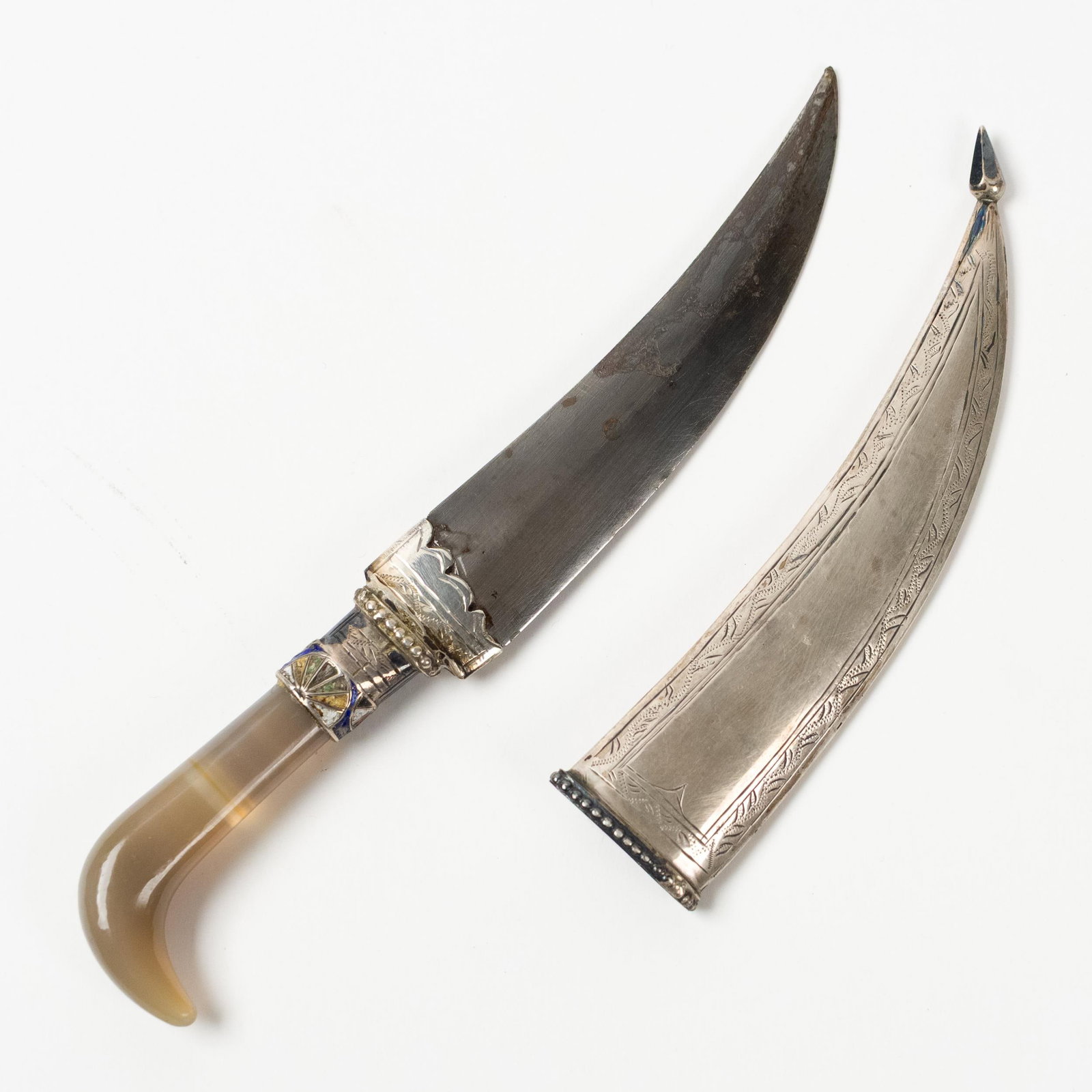 MUGHAL DAGGER WITH STONE HANDLE. - 3