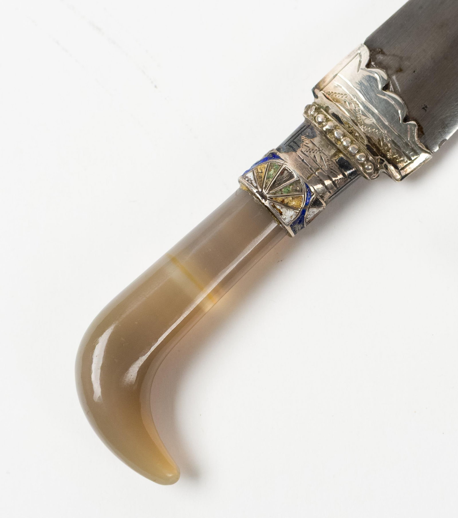 MUGHAL DAGGER WITH STONE HANDLE. - 4