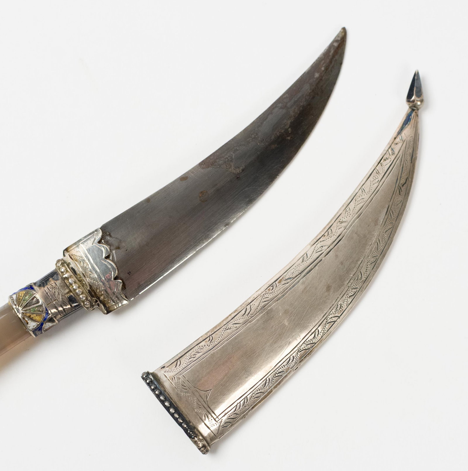 MUGHAL DAGGER WITH STONE HANDLE. - 5