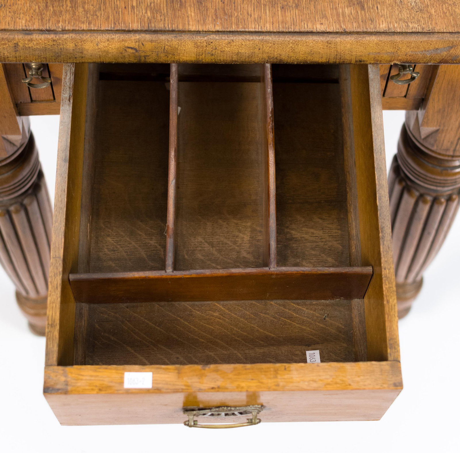 CA. 1820 REGENCY OAK LIBRARY TABLE. - 6
