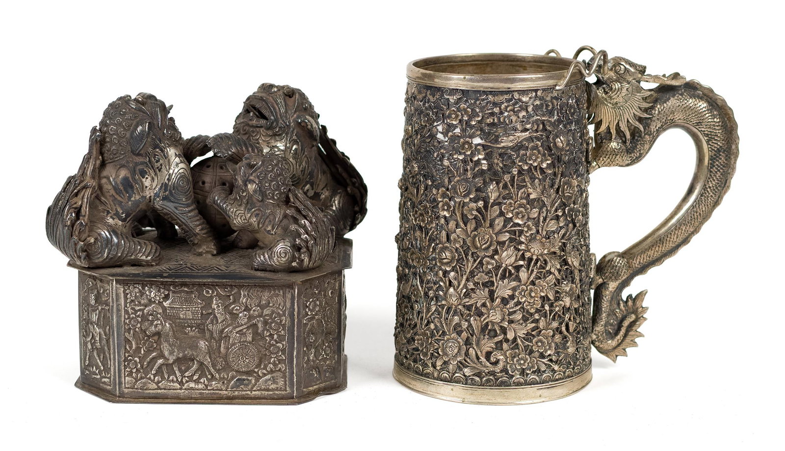 ASIAN EXPORT SILVER, 2 PCS - 2