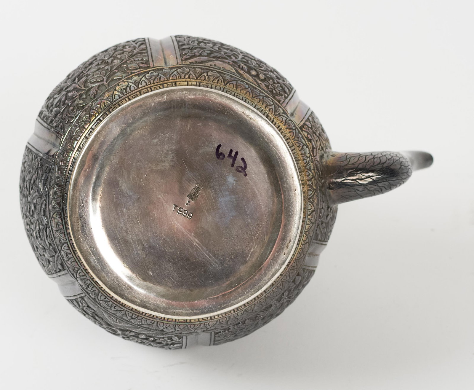 ASIAN 999 EXPORT SILVER TEA SET, 6PCS. - 9