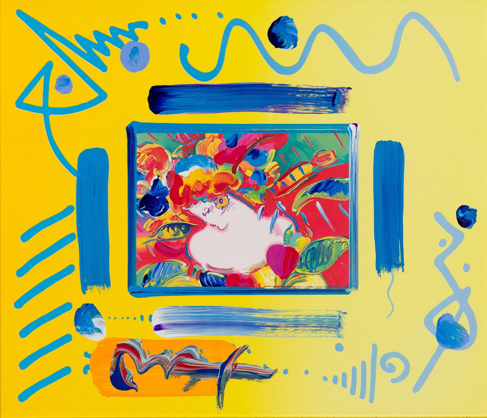 PETER MAX ACRYLIC, FLAG. - 2