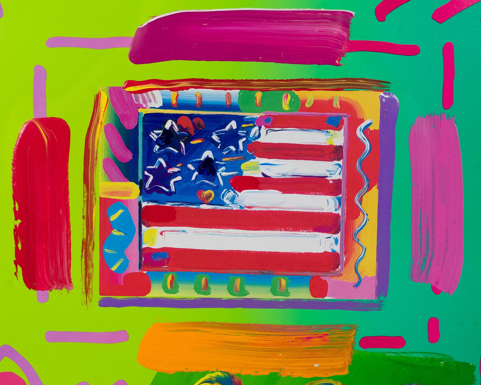 PETER MAX ACRYLIC, FLAG. - 3