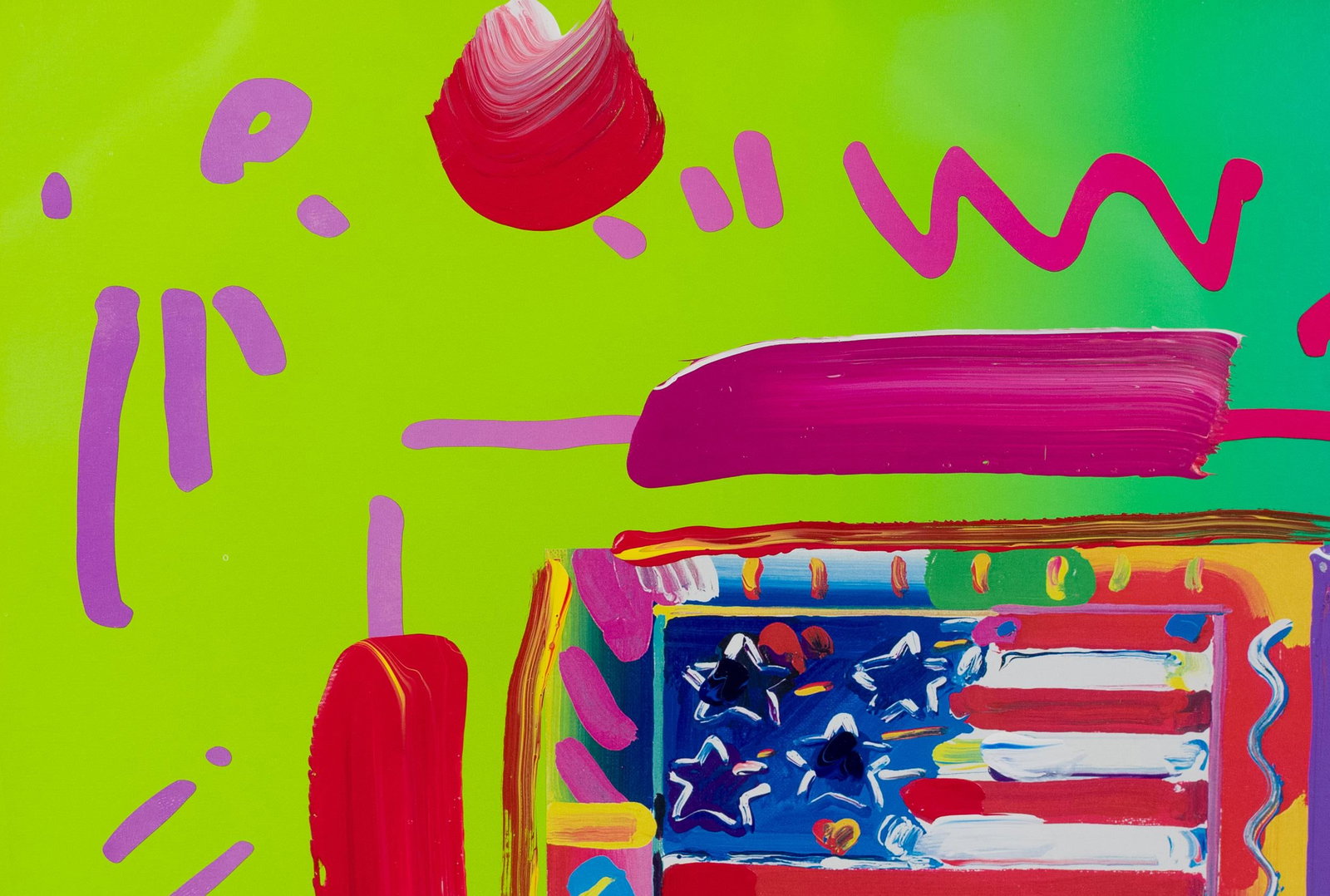 PETER MAX ACRYLIC, FLAG. - 4