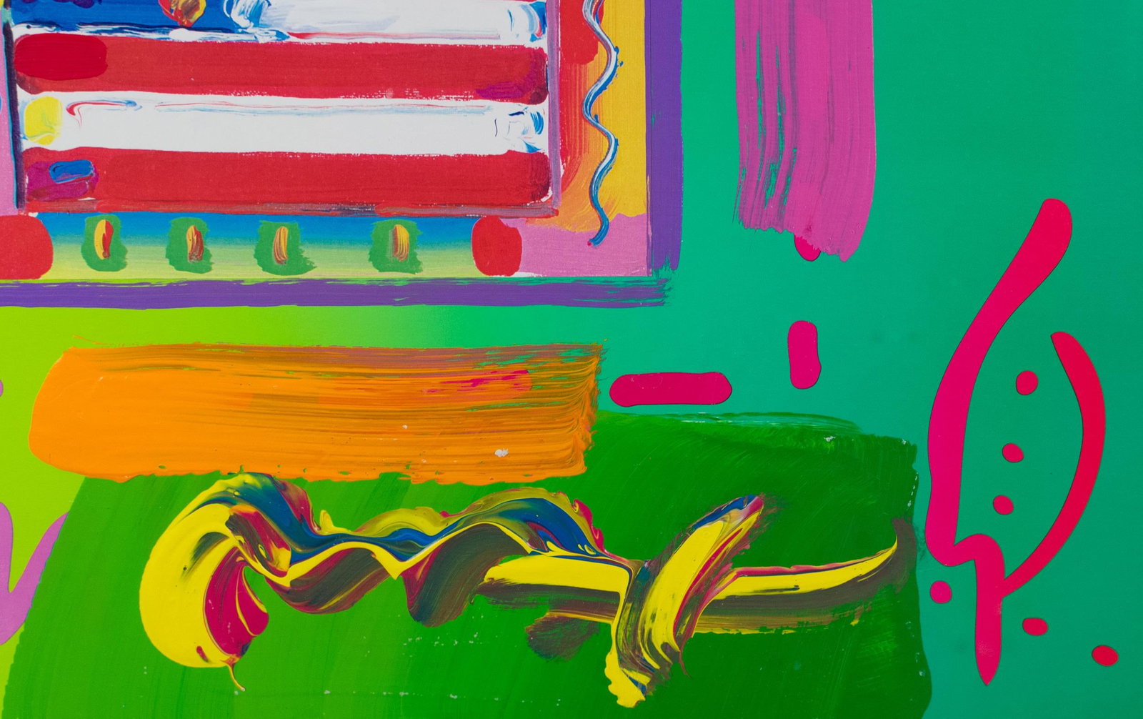 PETER MAX ACRYLIC, FLAG. - 5