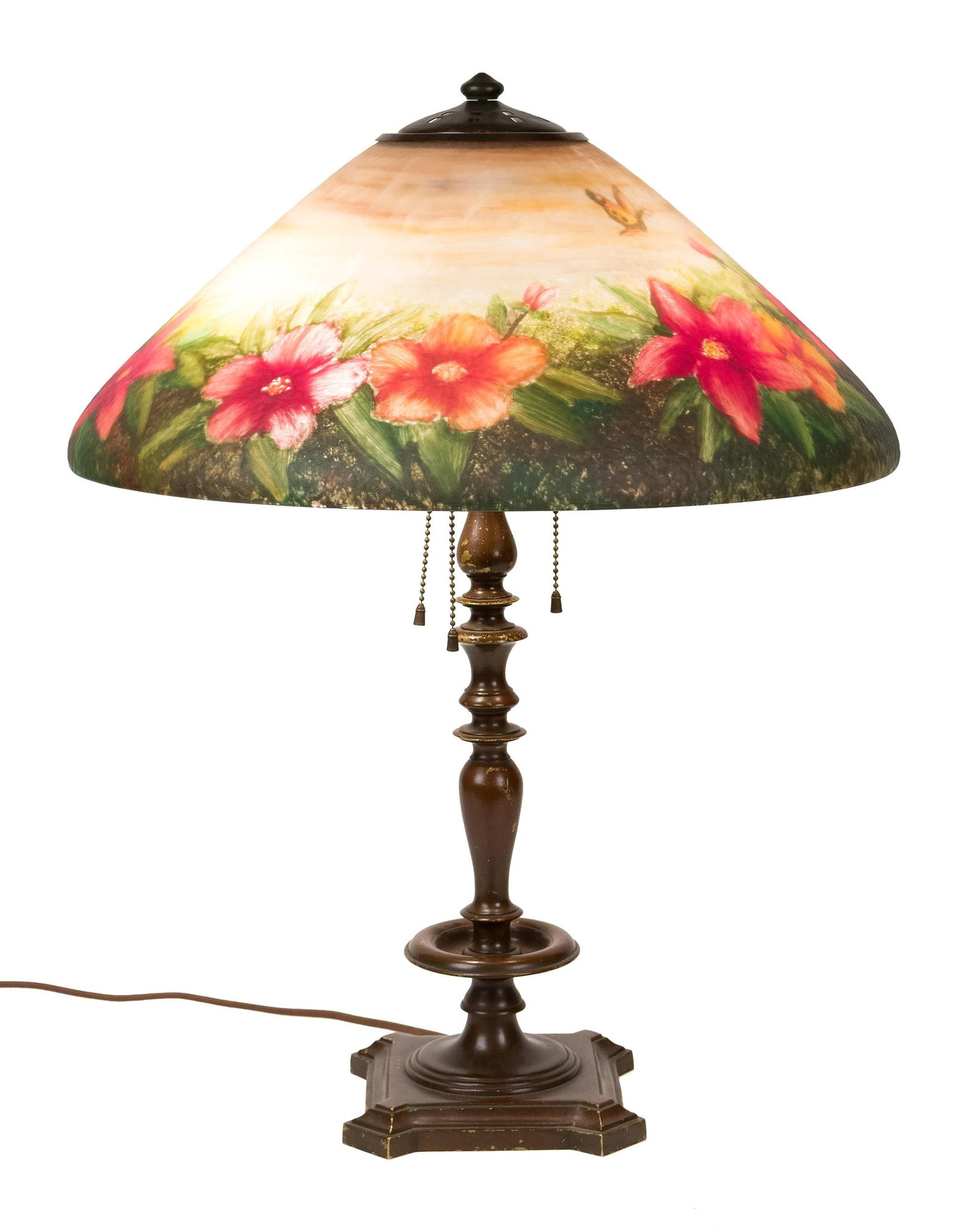 EARLY 20TH C. HANDEL REVERSE PAINTED LAMP. (1 of 1)