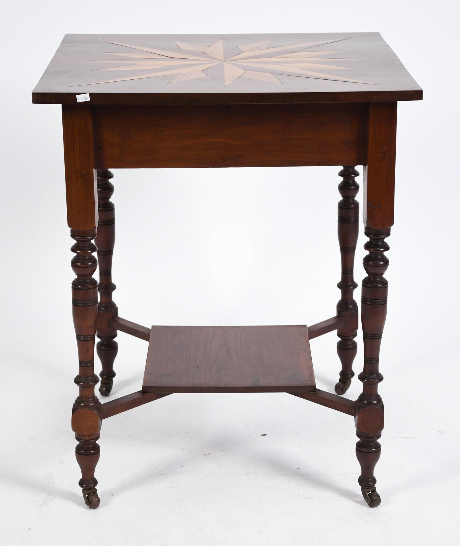 19TH C. INLAID WALNUT LAMP TABLE. - 13